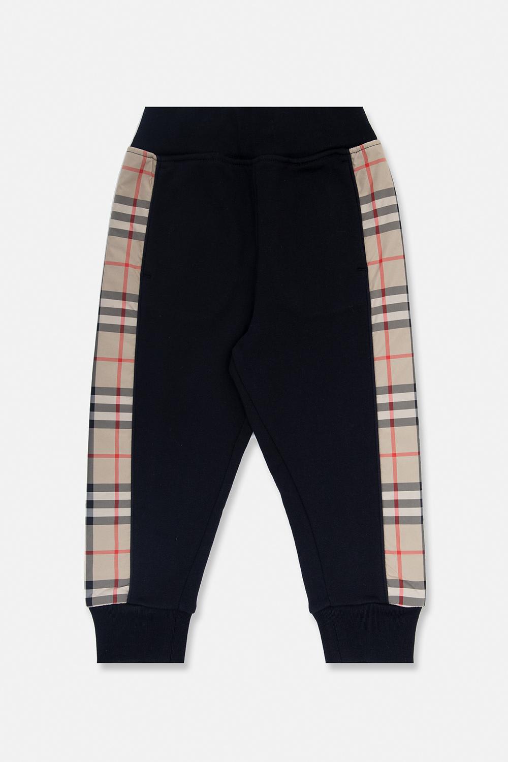 Burberry Kids' Nolen Patterned Sweatpants In Black