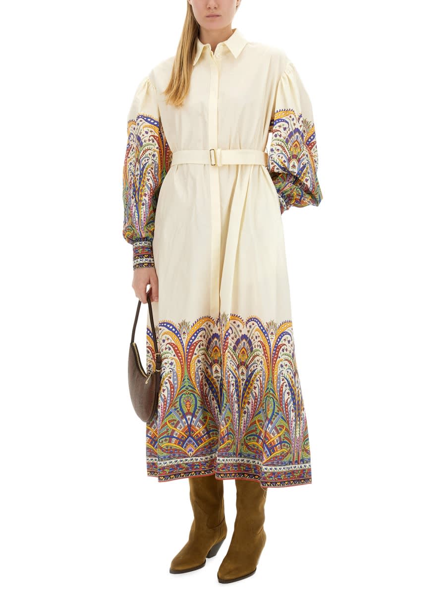 Shop Etro Chemisier Dress In Ivory