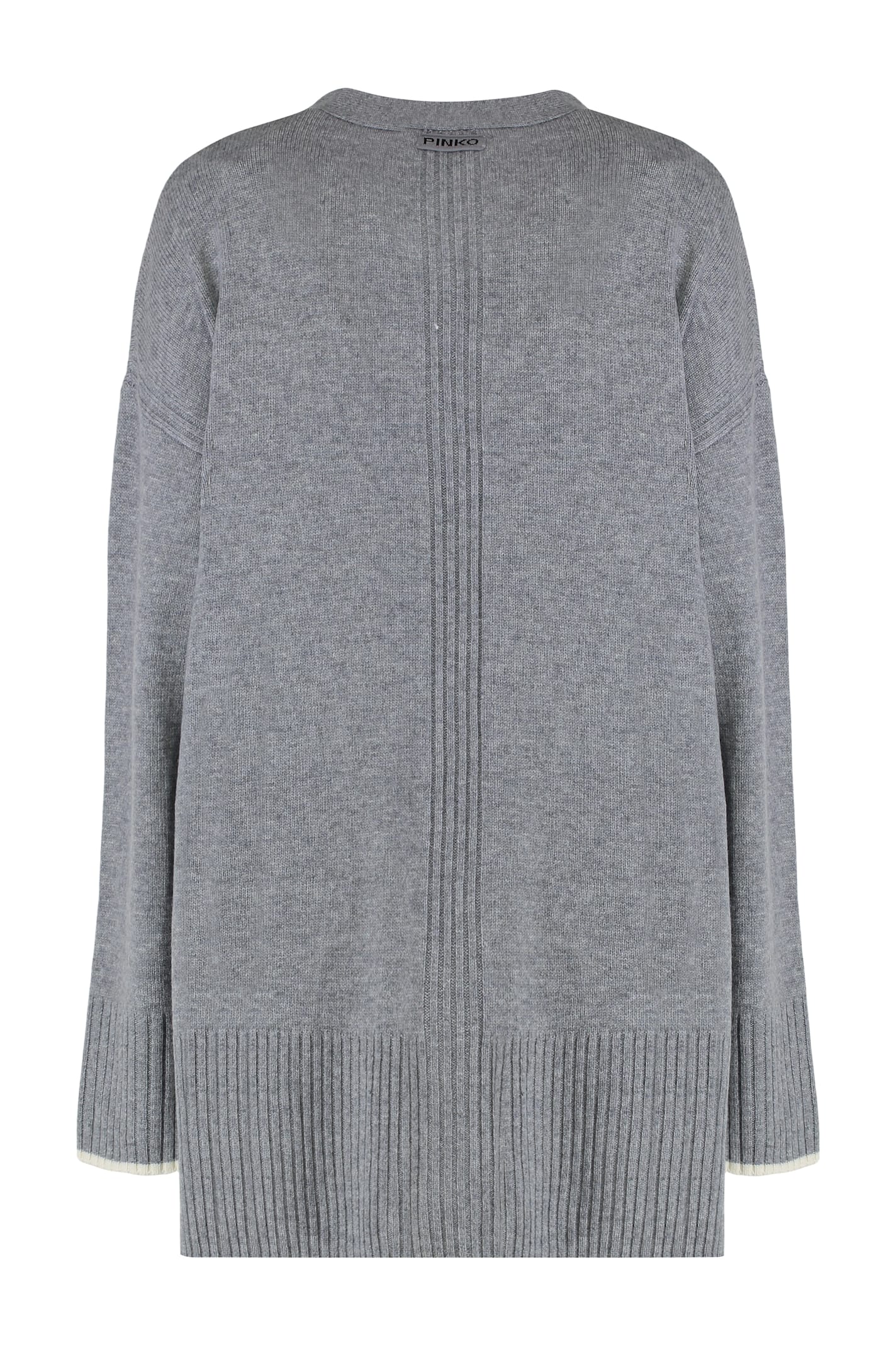 Pinko Cardigan Long À Col V In Gray