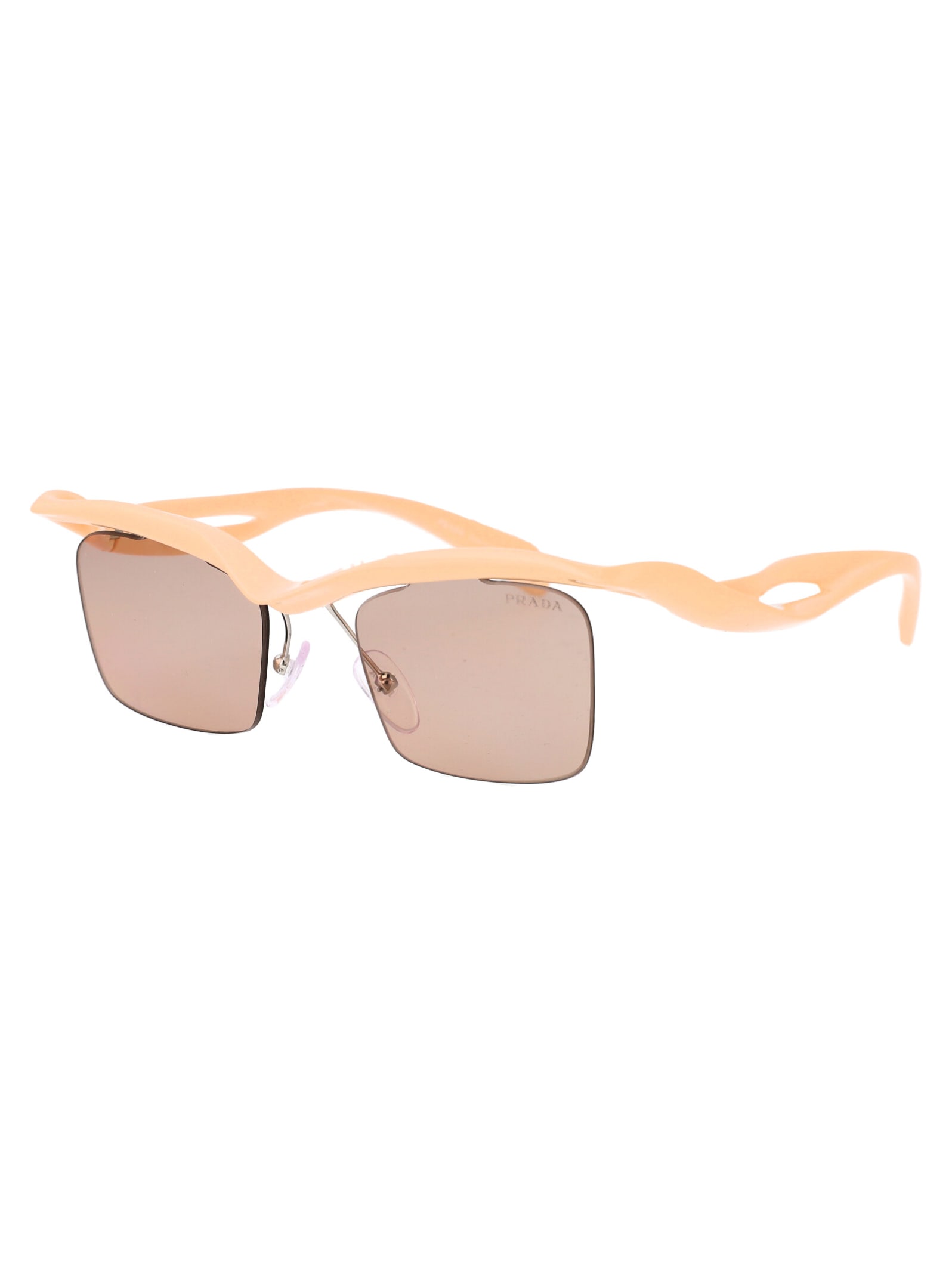 Shop Prada 0pr A15s Sunglasses In 18q4i2 Peach