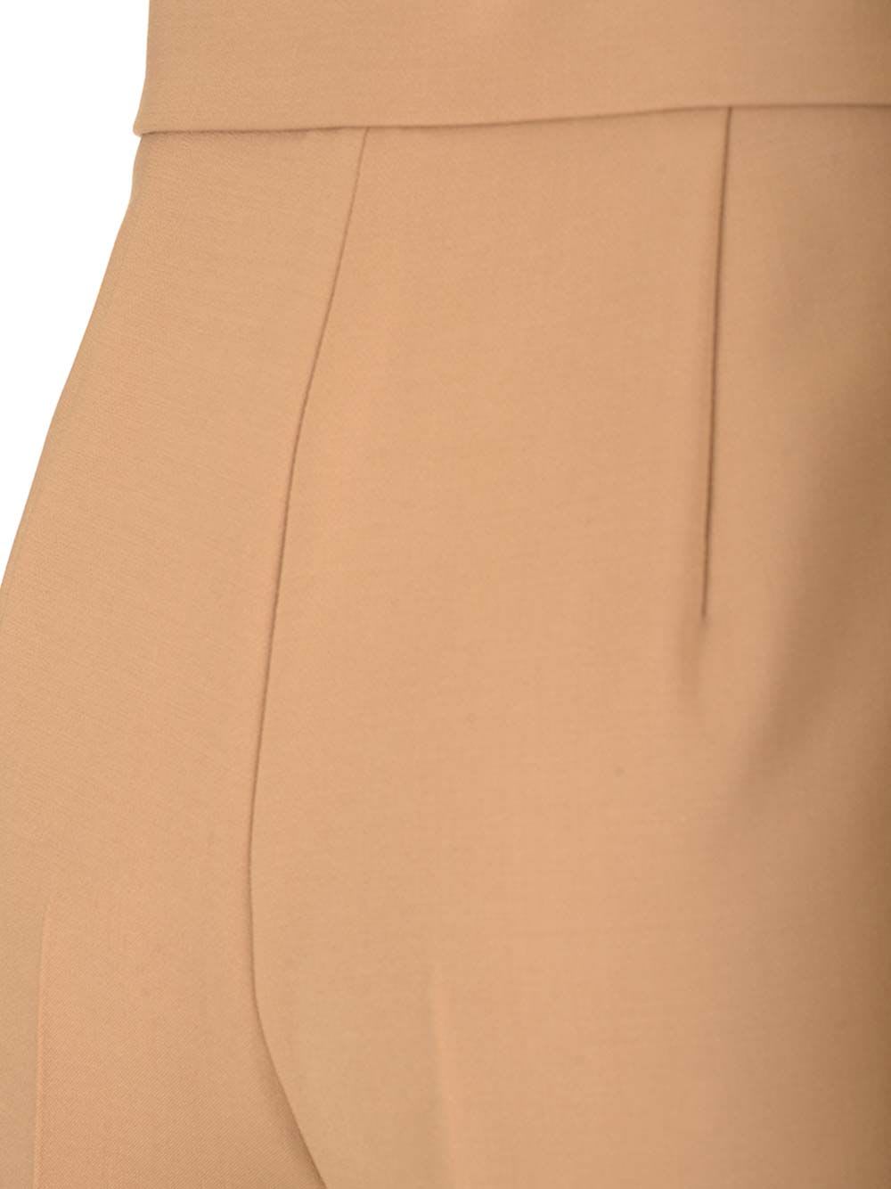 Max Mara Wool Canvas Shorts Trousers Beige In Brown