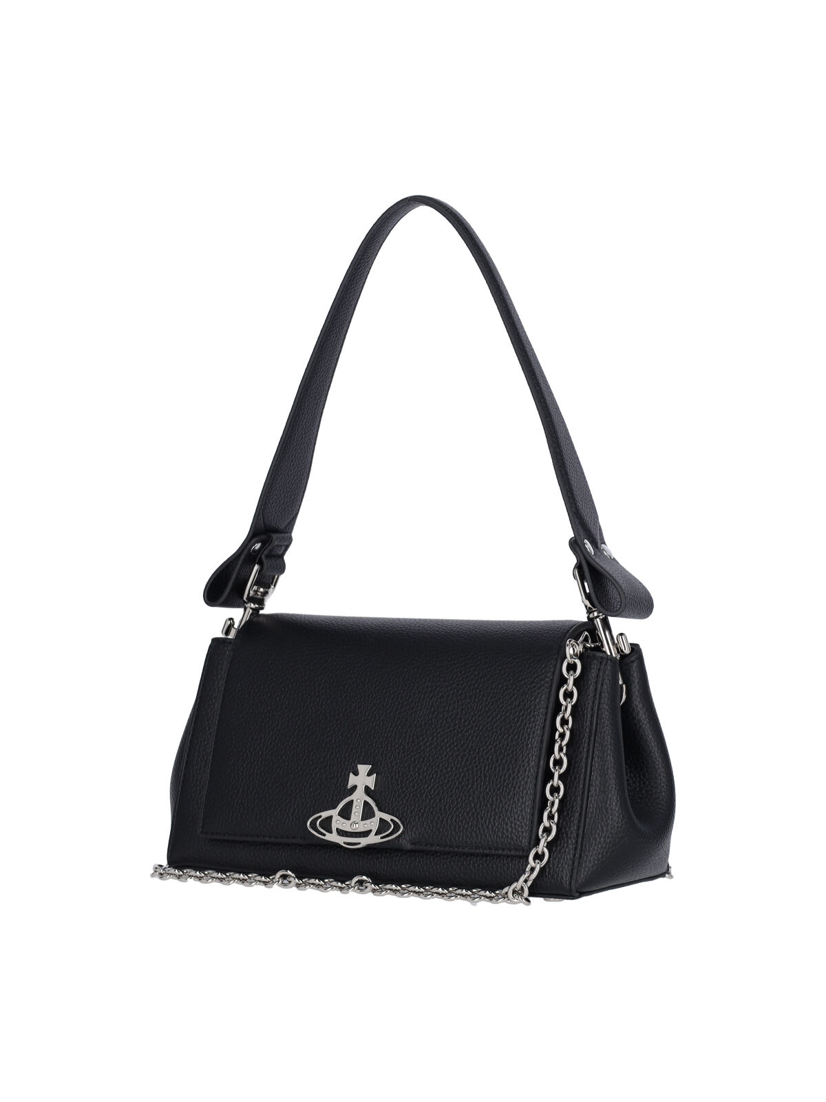 Vivienne Westwood Hazel Black Handbag With Front Orb Logo In Faux Leather Woman In Black