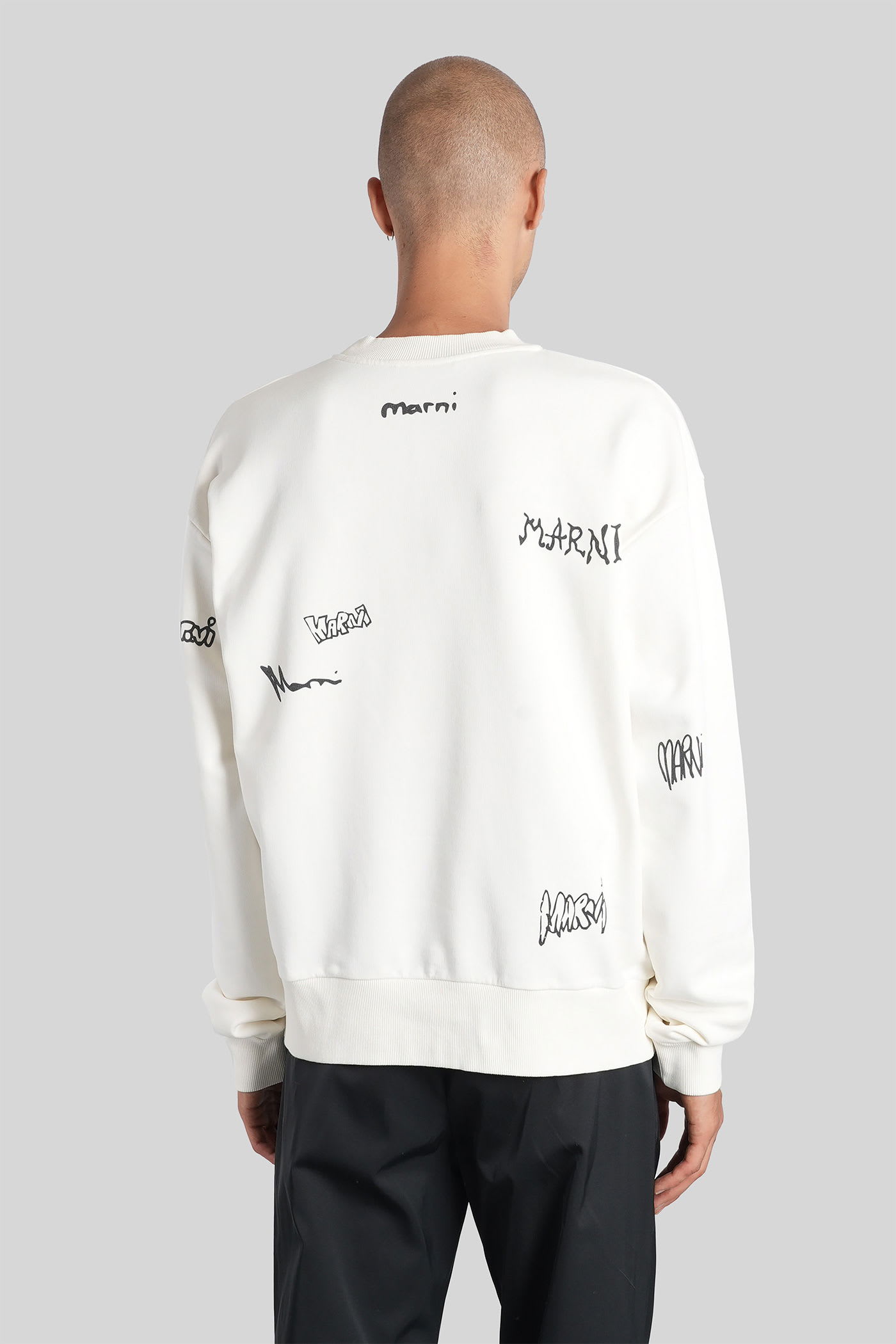 Marni Long Sleeve Crewneck Sweatshirt In Neutral