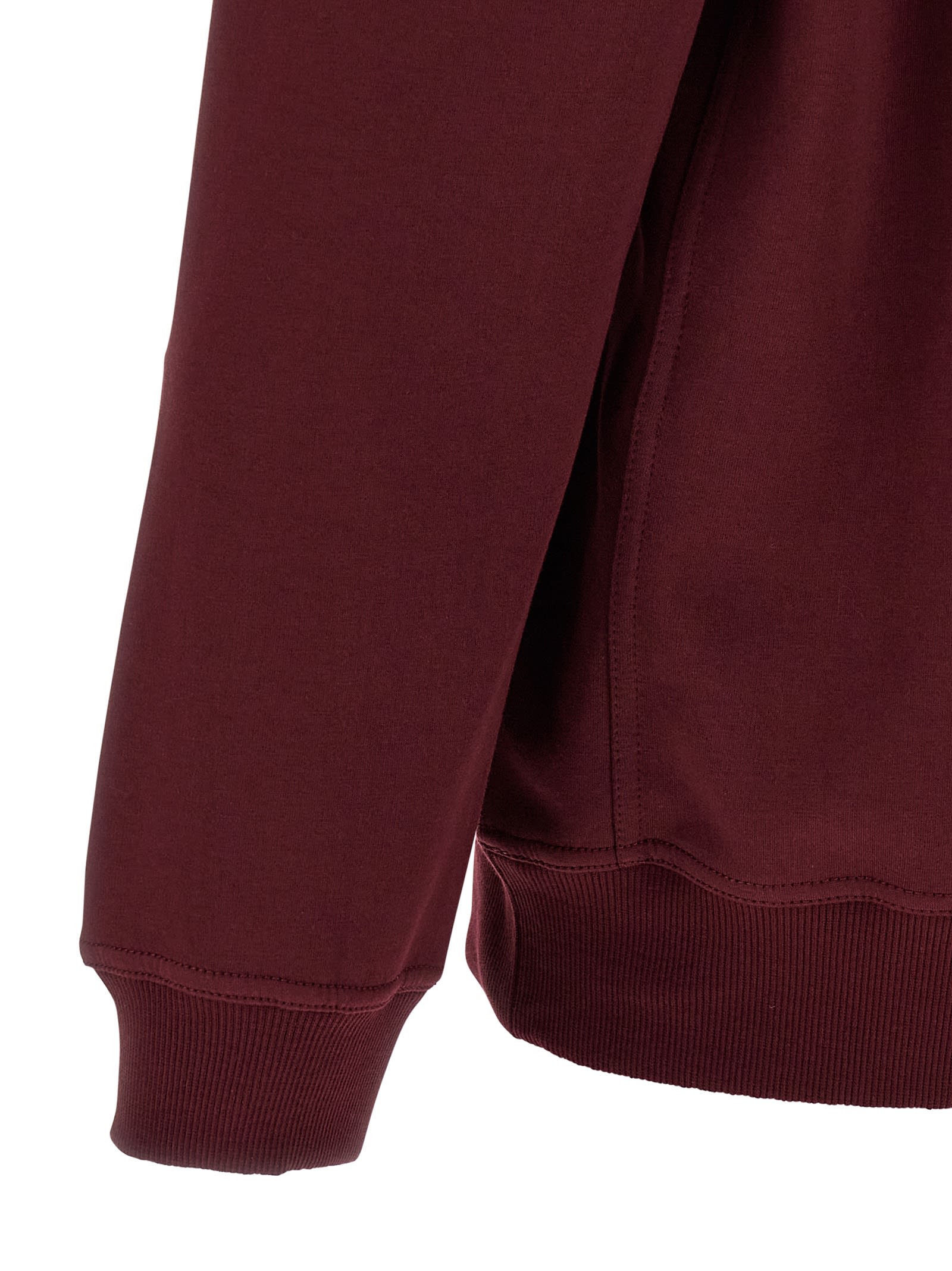 Brunello Cucinelli Maroon Techno Cotton Sweatshirt In Red