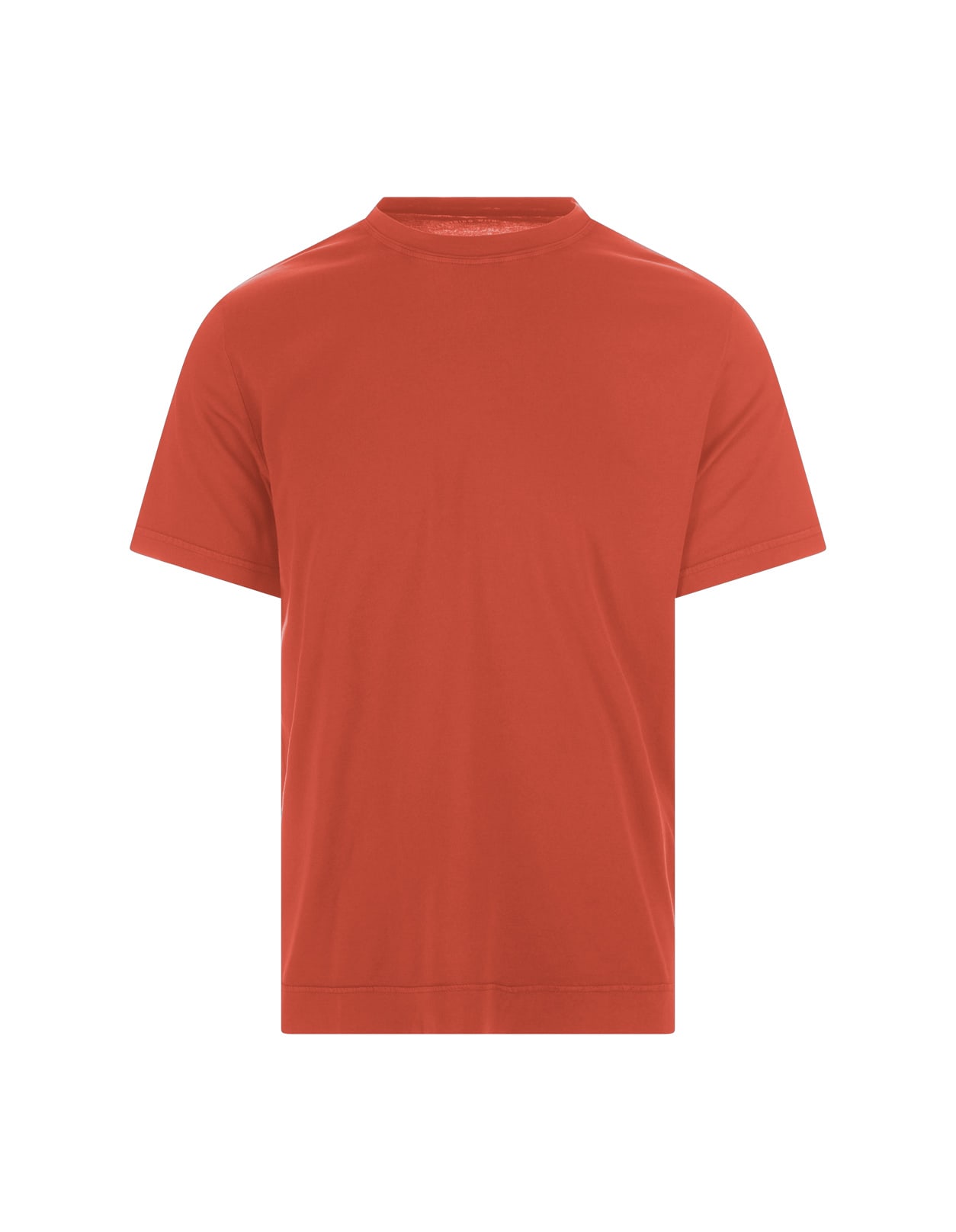 Shop Fedeli Basic T-shirt In Orange Organic Cotton