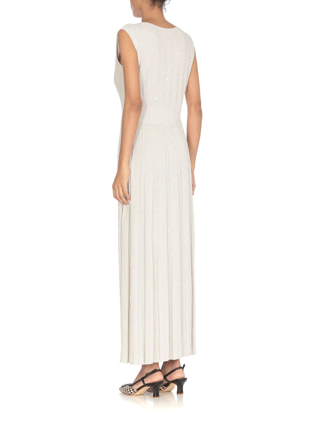 D Exterior Dress With Paillettes In Neutral