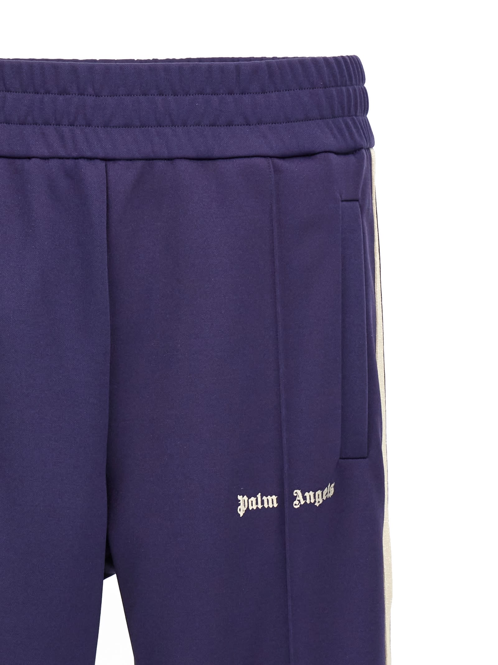 Shop Palm Angels Jersey Track Pants In Navy Blue Off White