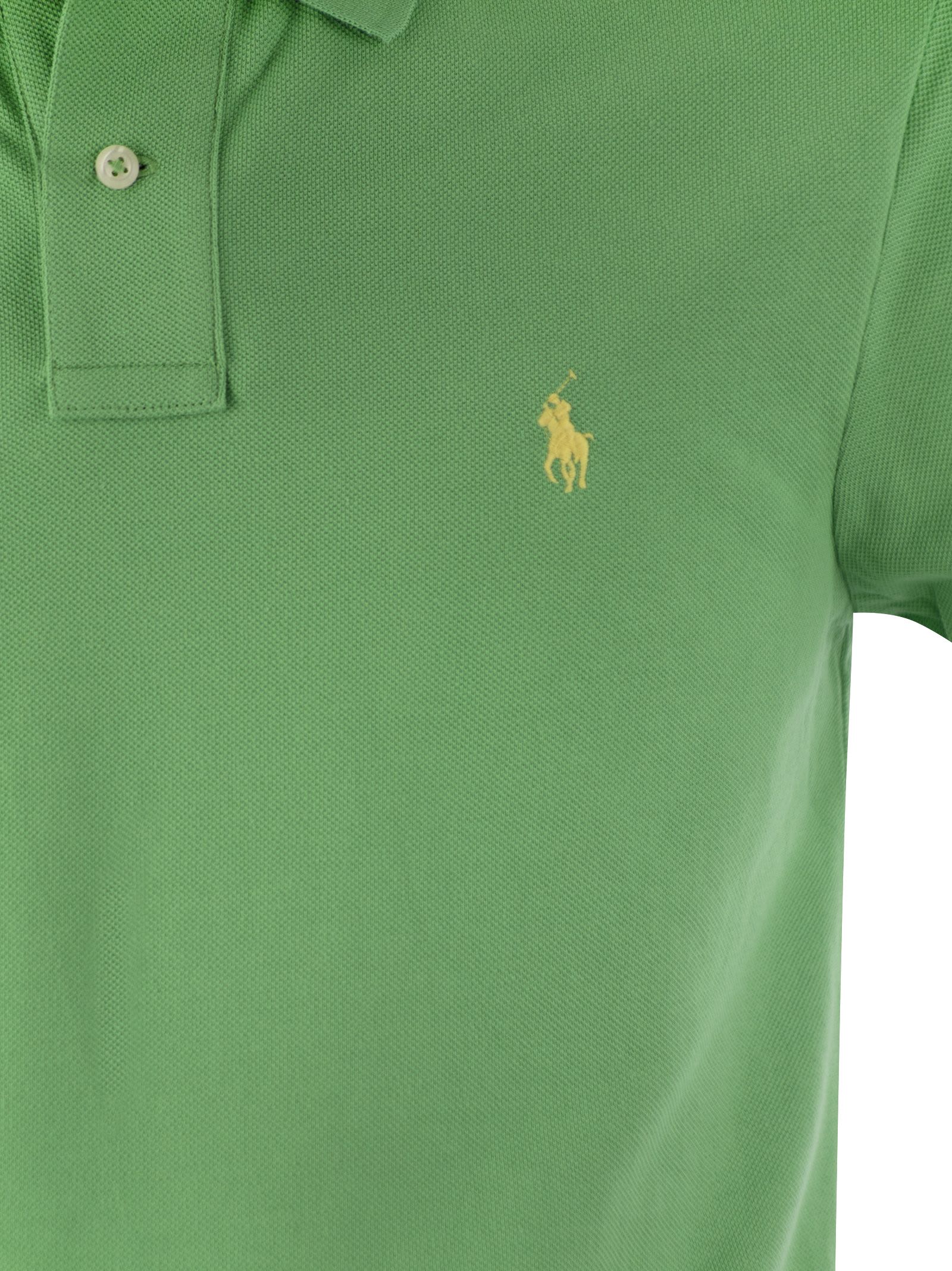 Shop Polo Ralph Lauren Slim-fit Pique Polo Shirt In Green