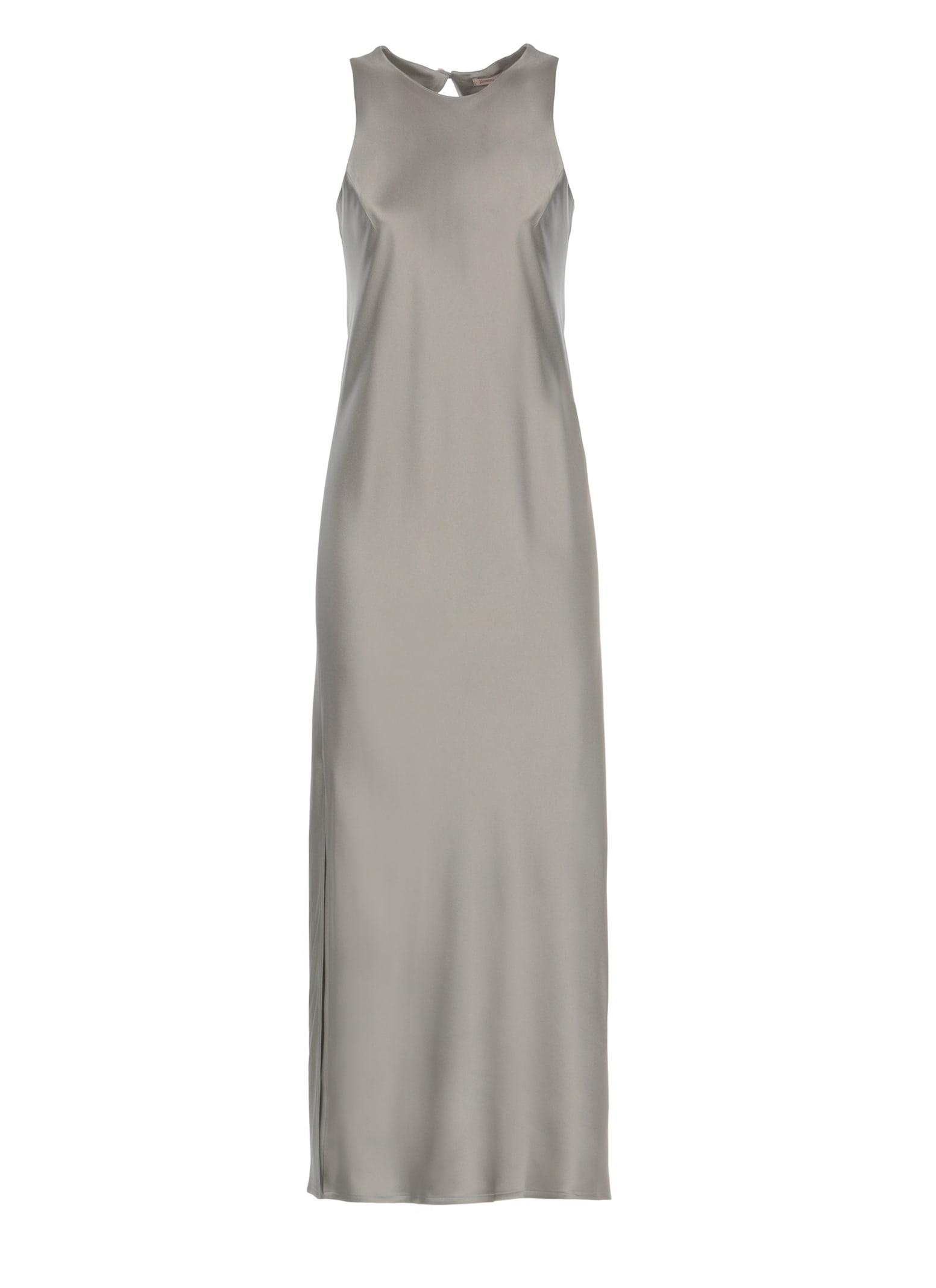 Shop Herno Satin Dress In Grey