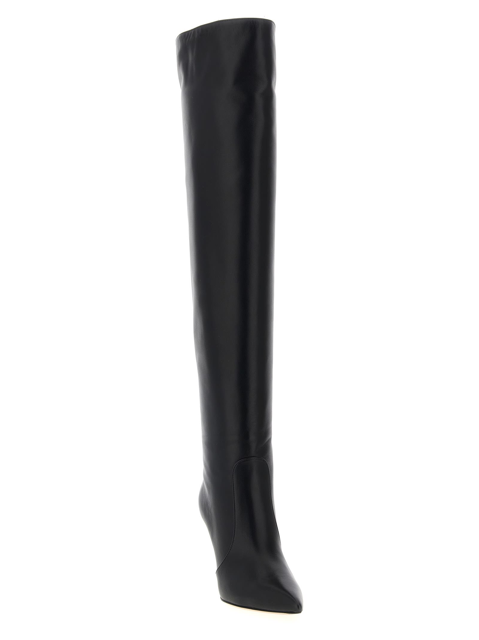 Gianvito Rossi 85mm Hansen Cuissard Pointed-toe Boots In Black