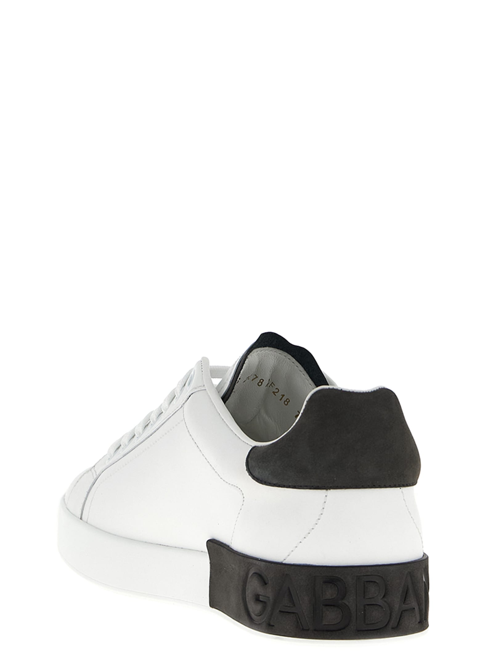 Dolce & Gabbana White Leather Portofino Sneakers In White