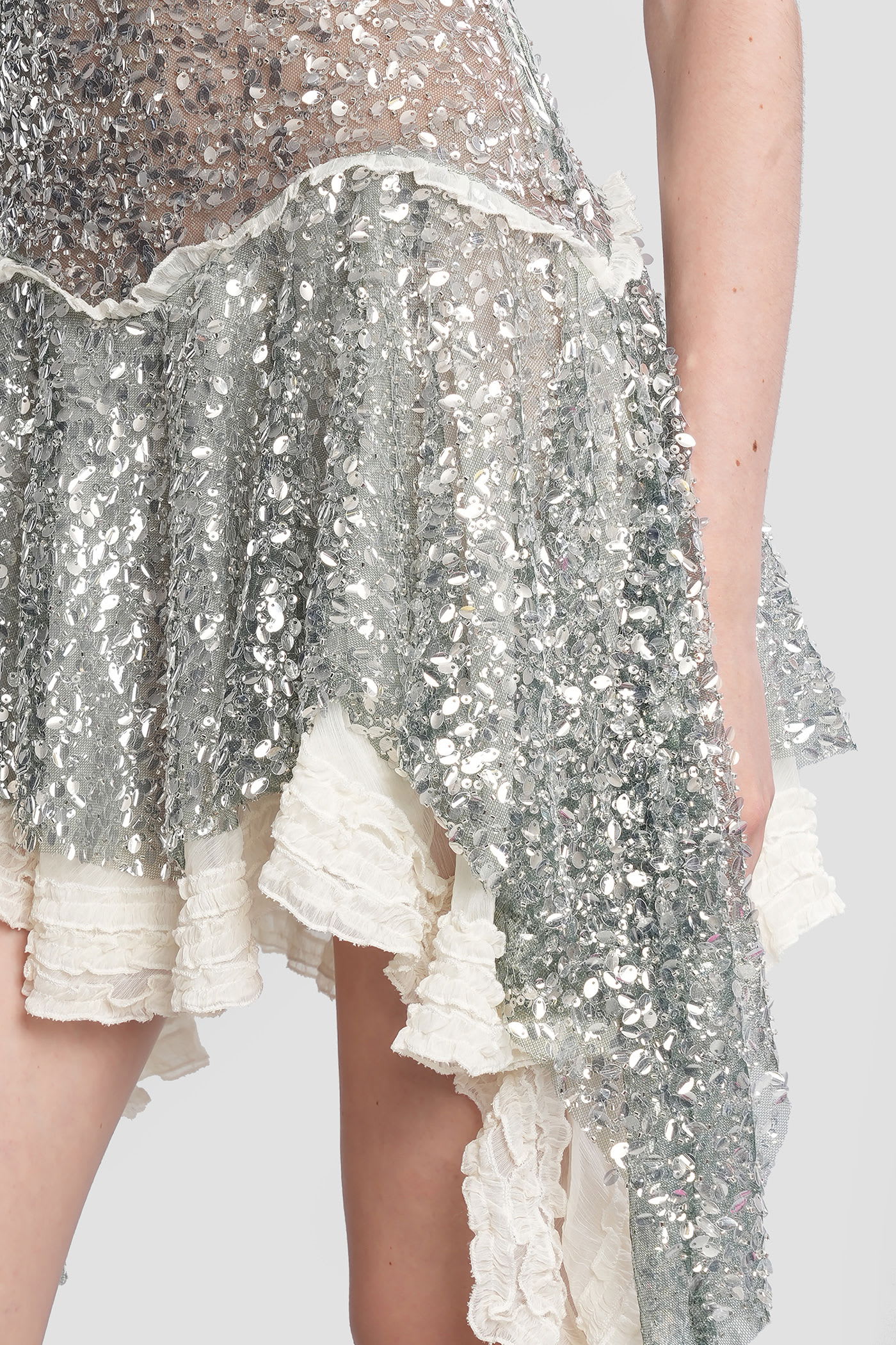 Siedres Womens Mint Miley Sequins Woven Midi Dress In Gray