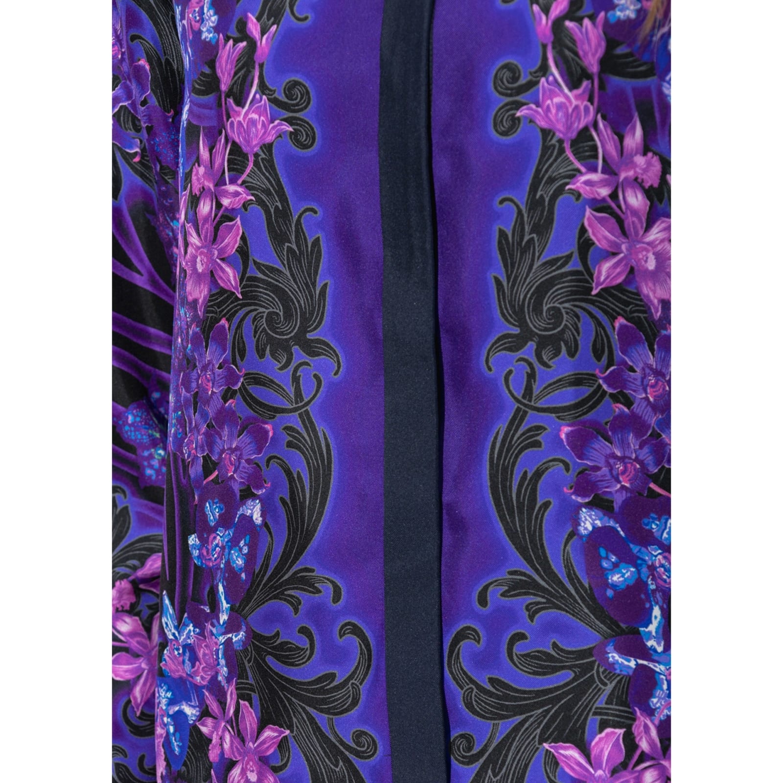 Shop Versace Silk Printed Shirt In Purple