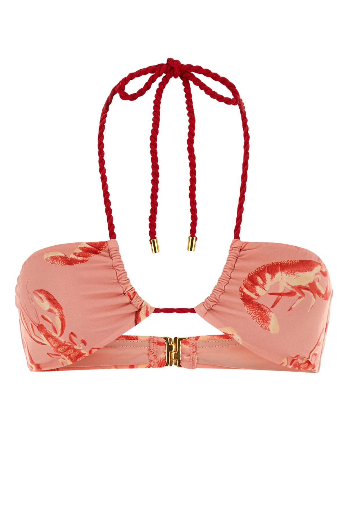 Printed Stretch Nylon Lobster Bikini Top