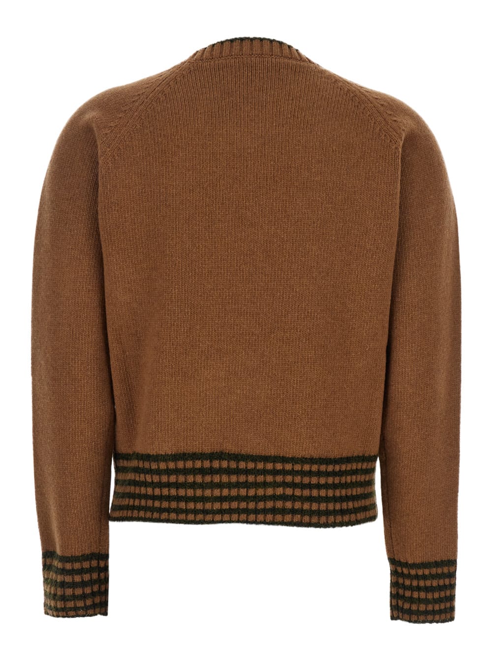 The Seafarer Brown Crewneck Sweater With Diamond Embroidery On The Front And Ribbed Trims In Wool Blend Woman In Brown