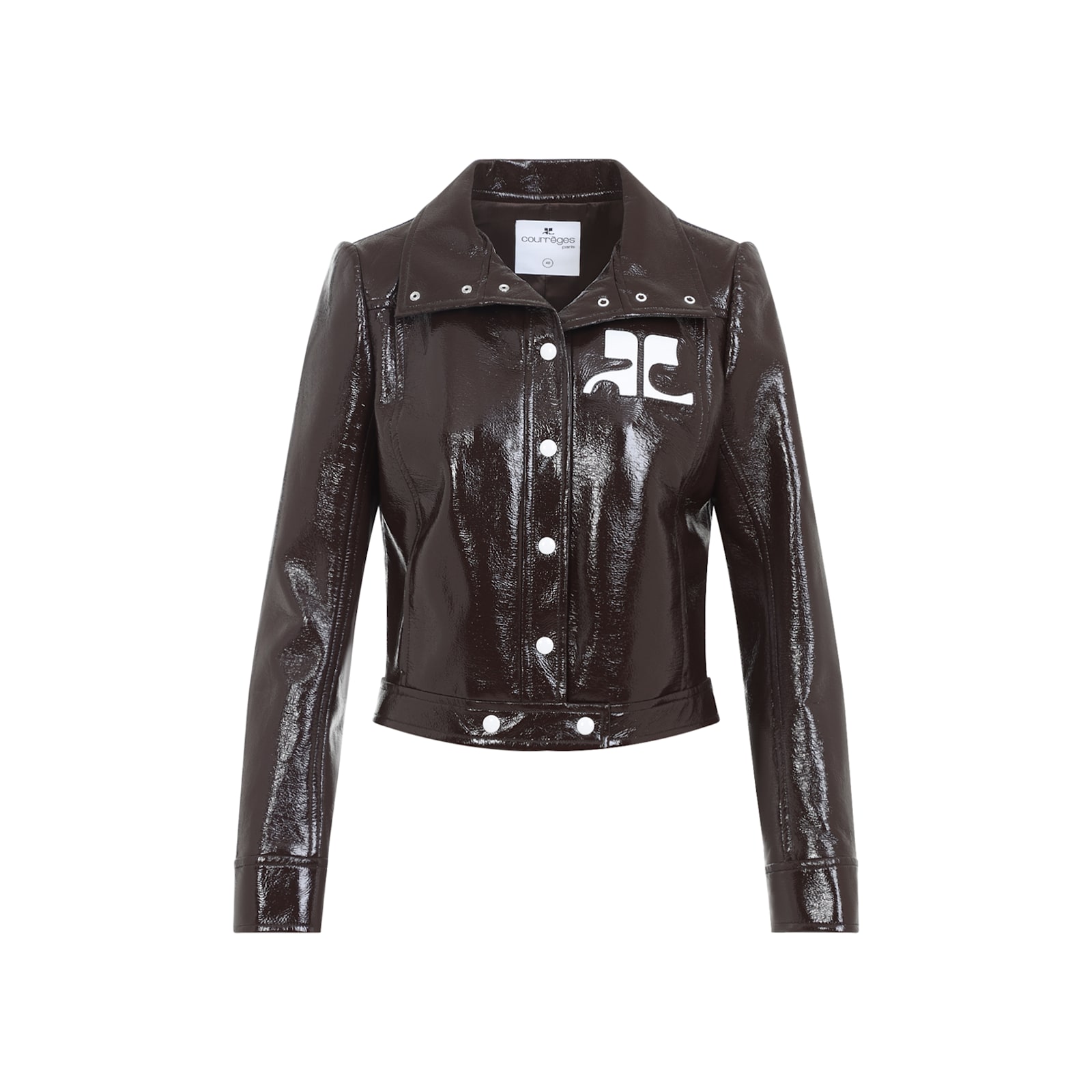 Courrèges Vinyl Jacket Women In Brown