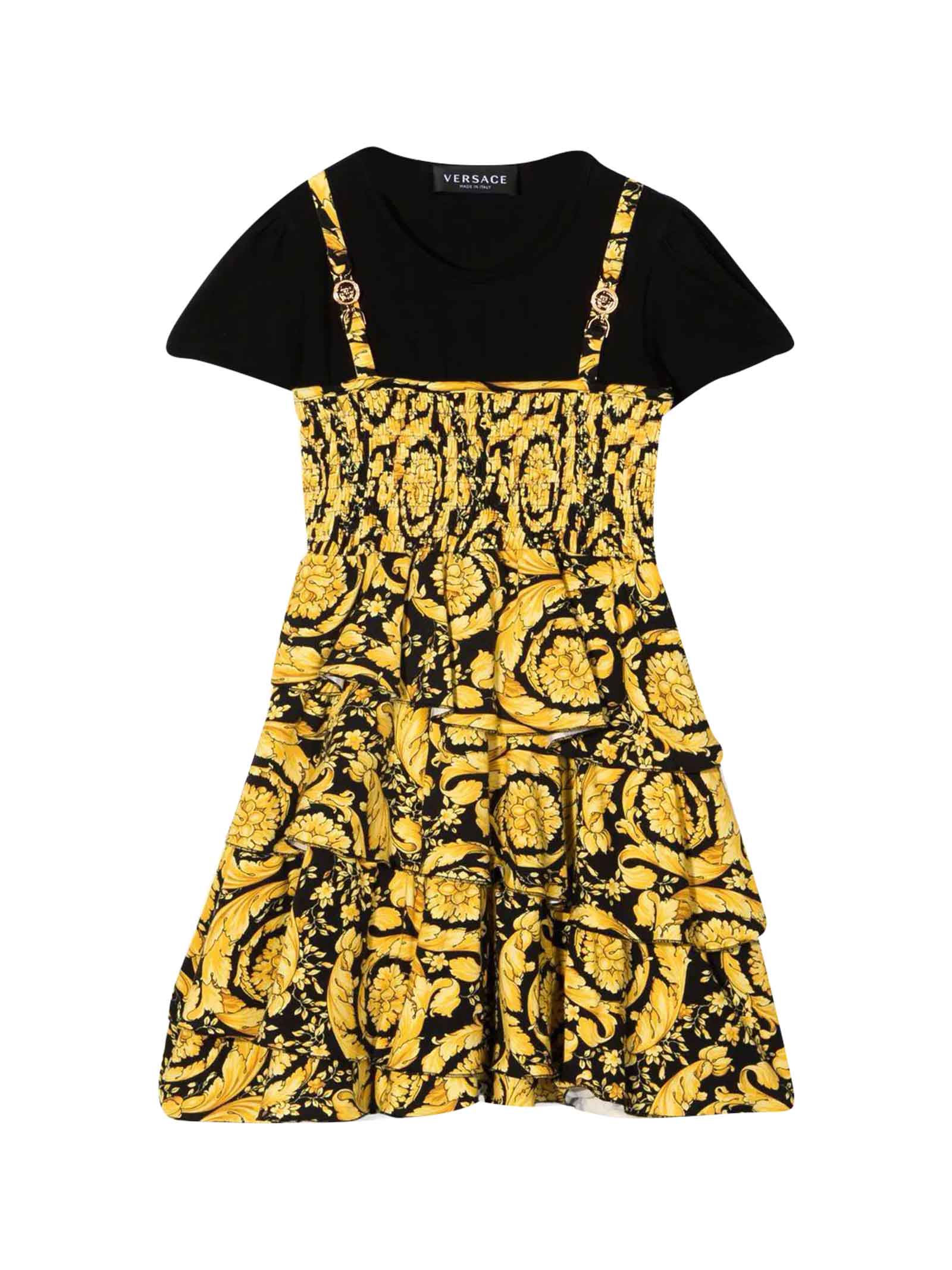 VERSACE BLACK-GOLD DRESS GIRL KIDS