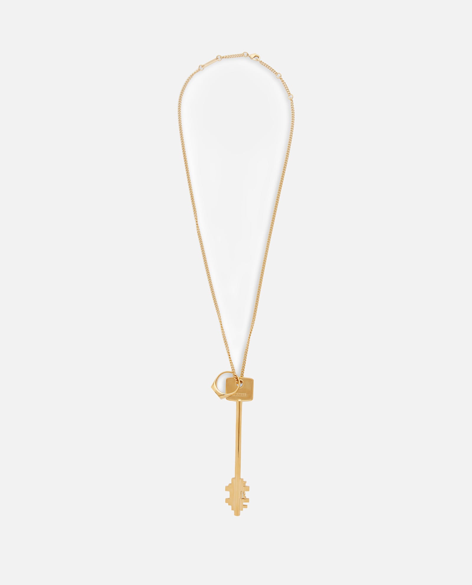Rabanne Chain Necklace Featuring A Key Pendant In Gold