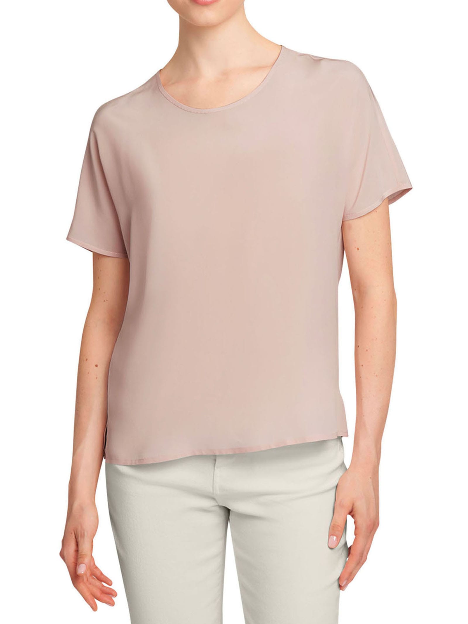 Shop Kiton Shirt Silk In Powder Pink