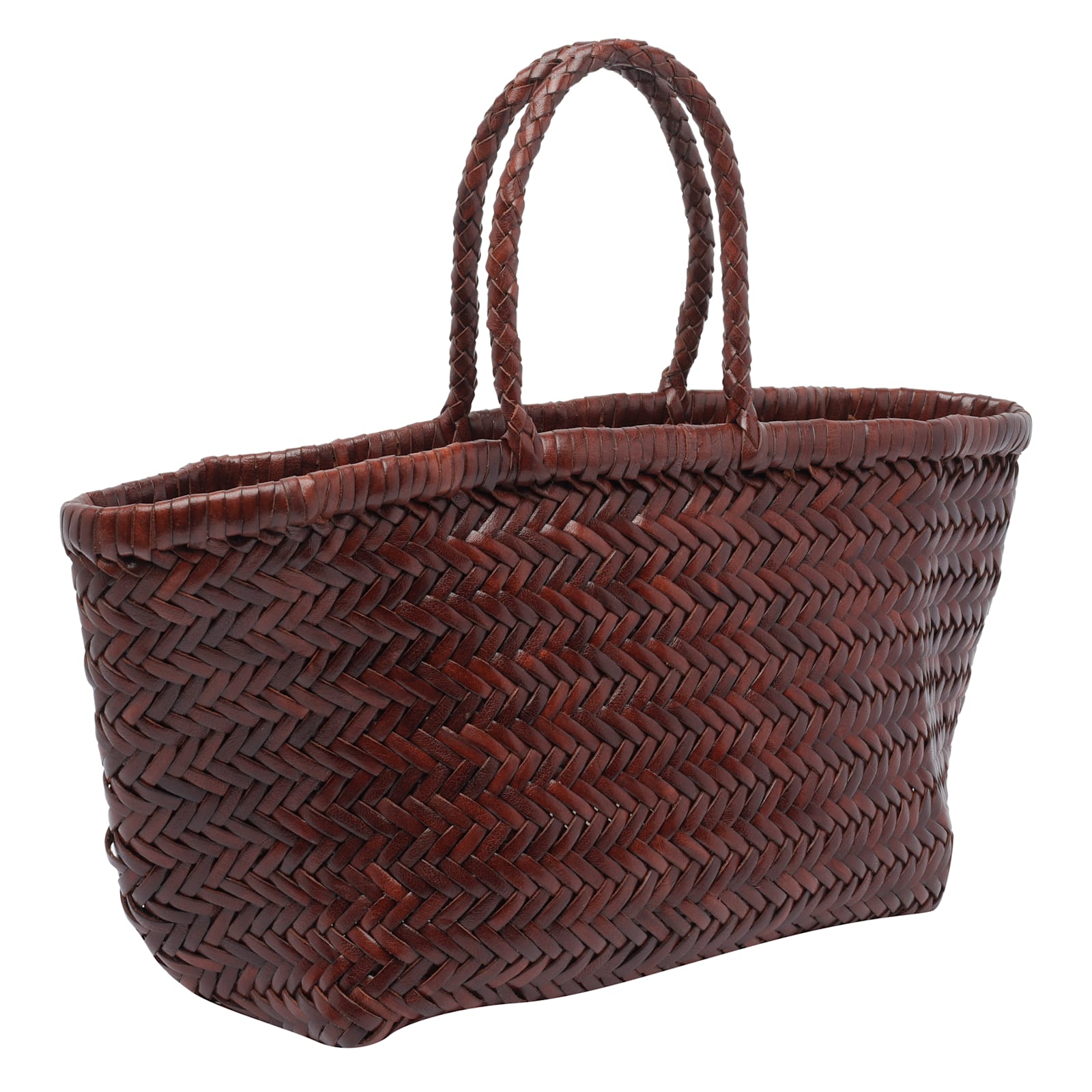 Dragon Diffusion Bamboo Triple Jump Small 3x Jump Design Basket 40x19x15 Cm In Burgundy