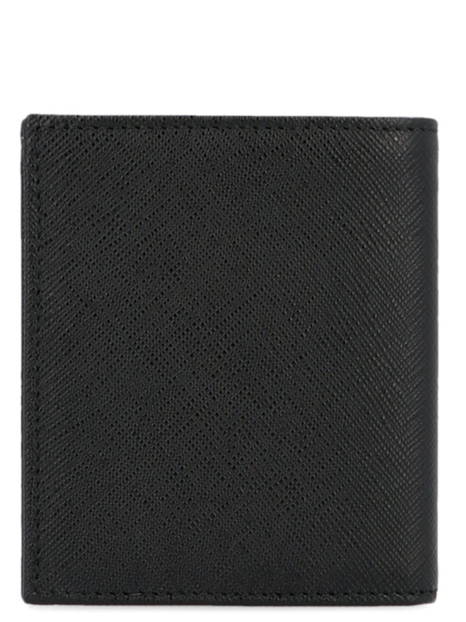 Prada Black Leather Wallet In Nero
