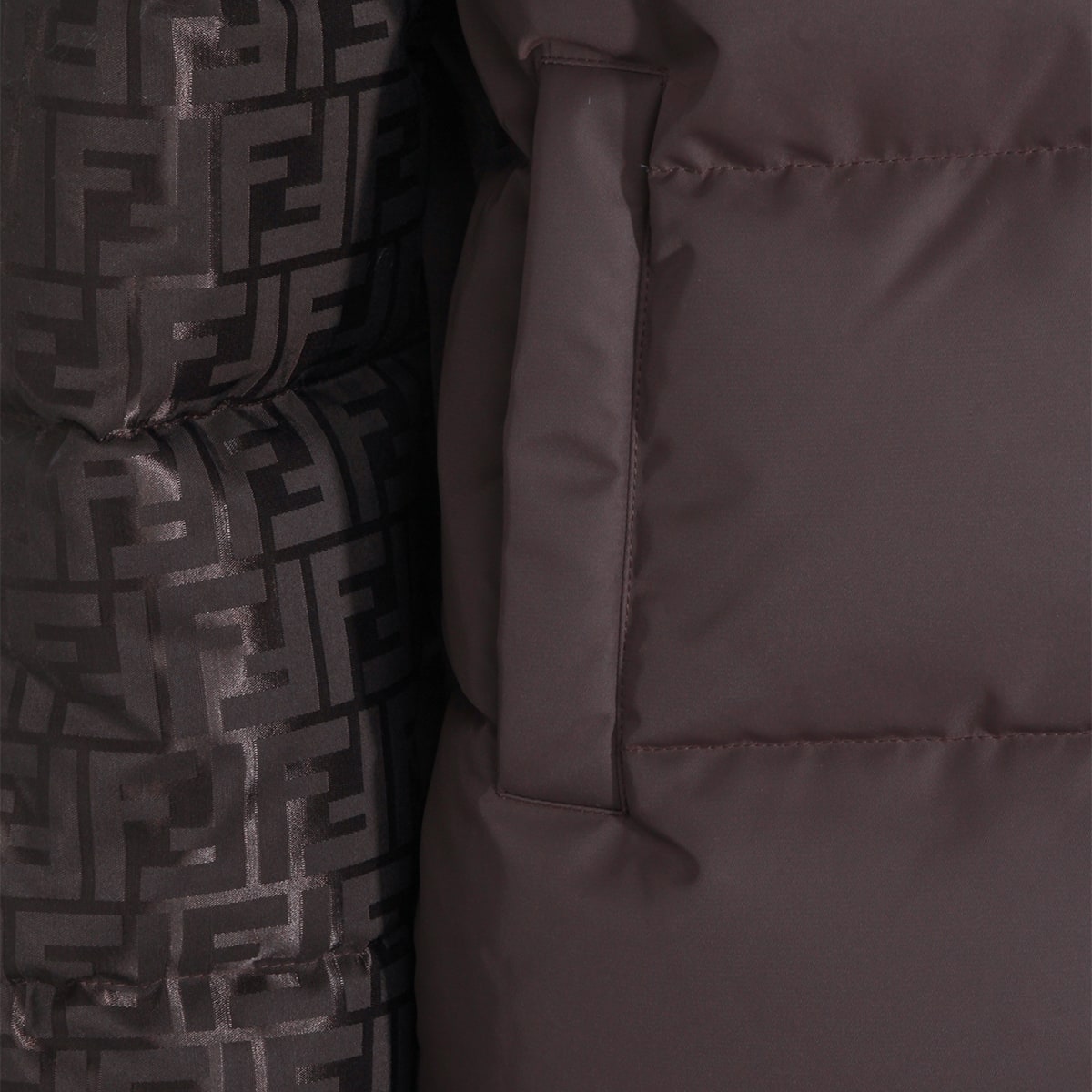 Fendi Jacquard Ff Hooded Ski Jacket Clothing In Brown