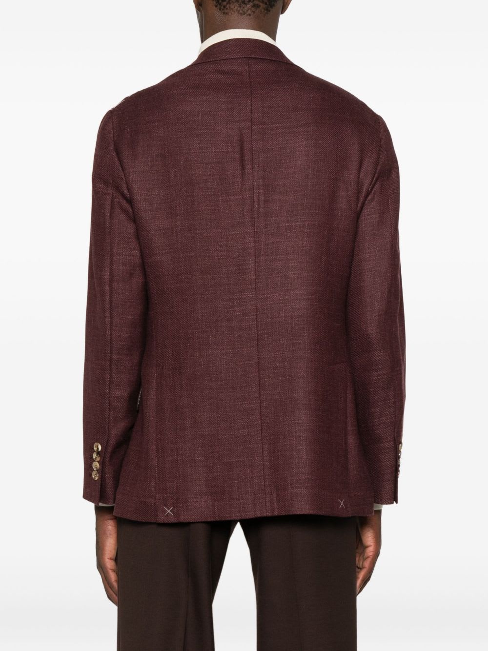 Brunello Cucinelli Tailored Single-breasted Jacket Lapel In Burgundy