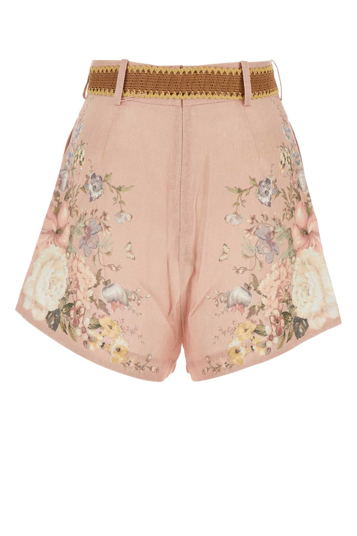 Shop Zimmermann Printed Linen Waverly Shorts In Pinkfloral