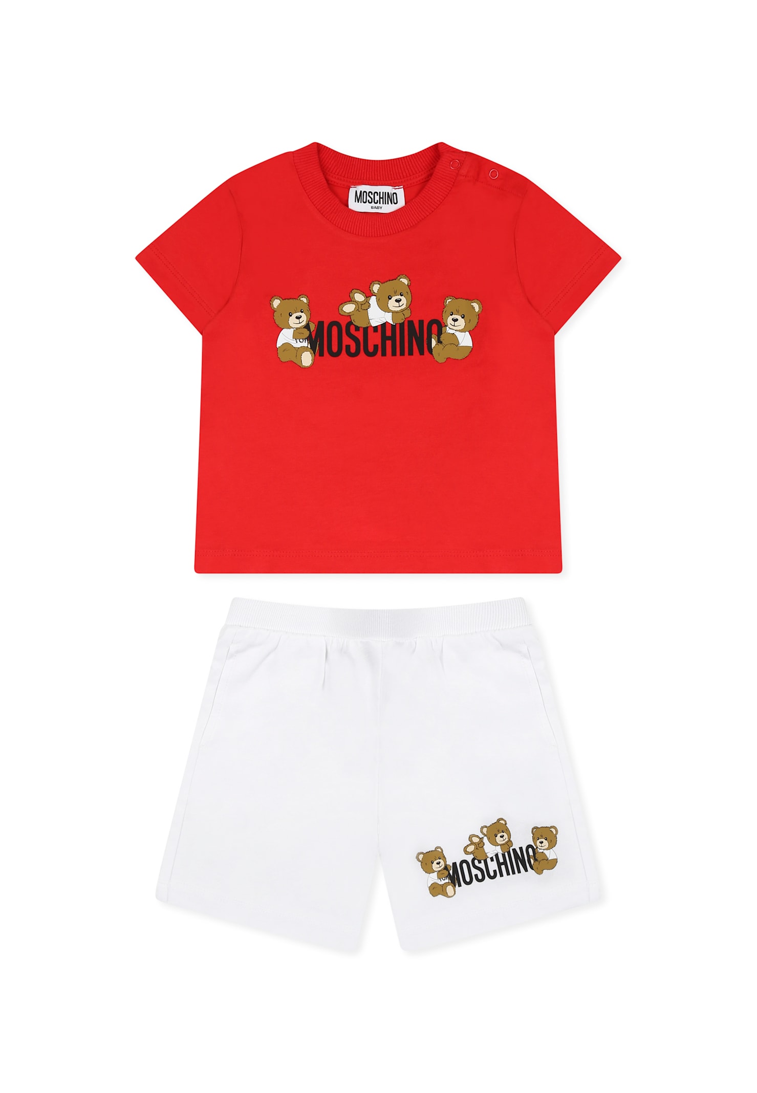 Moschino Multicolor Set For Baby Boy With Three Teddy Bears In Multicolor
