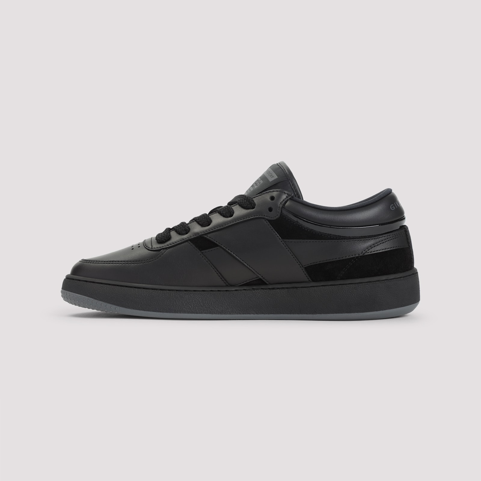 Givenchy Almond Toe Leather Sneakers In Black