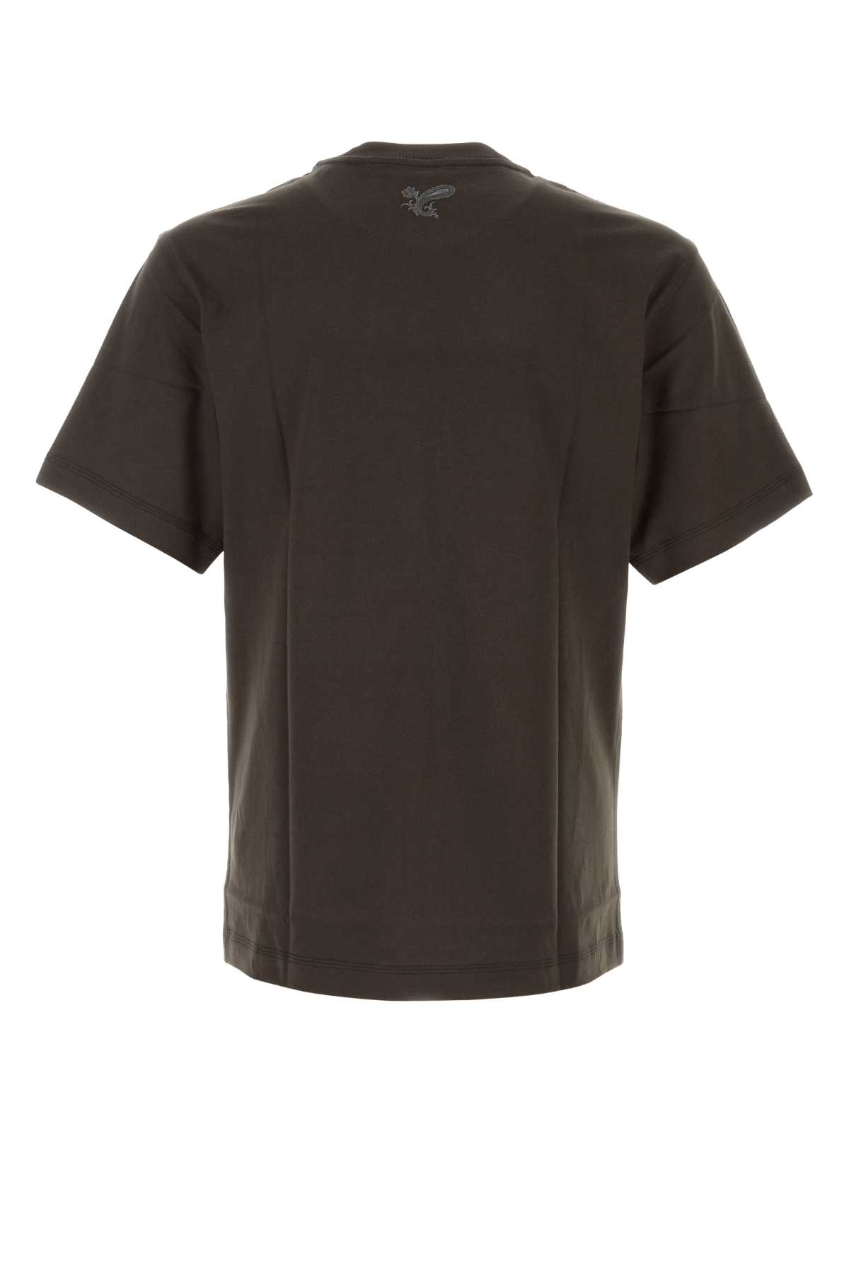 Shop Burberry Dark Brown Cotton T-shirt In Shadow