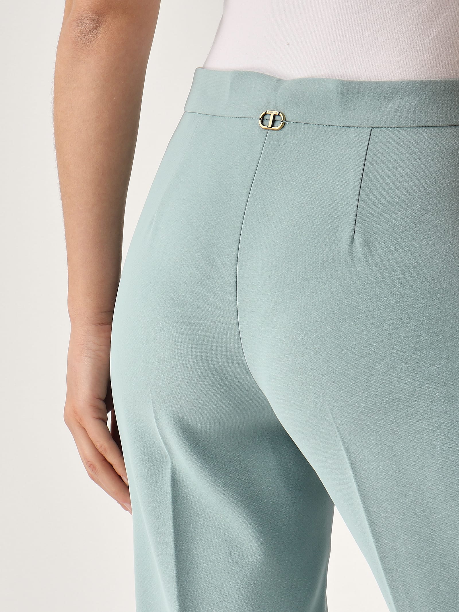 Twinset Pantalone Dritto Trousers In Blue