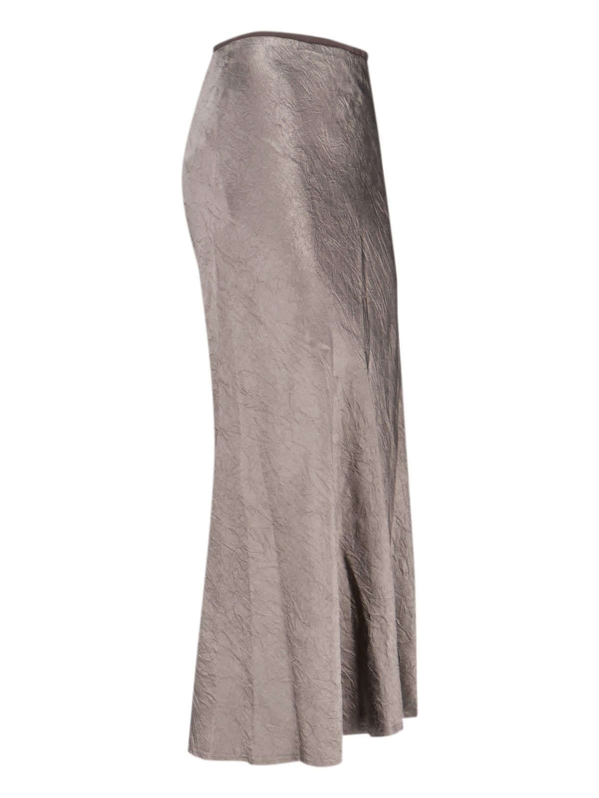 Maison Margiela Womens Taupe Crinkled-texture Regular-fit Woven Midi Skirt In Brown