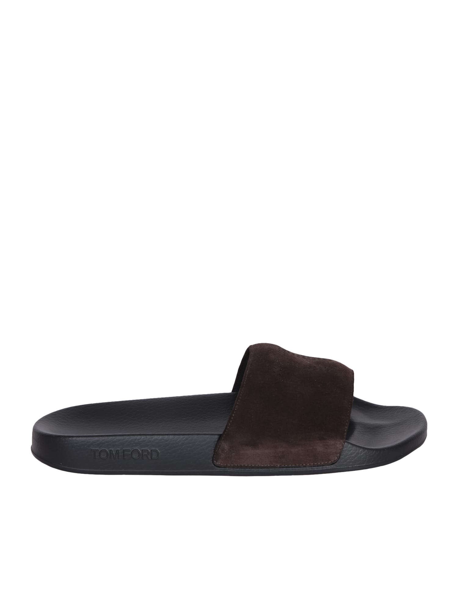 Shop Tom Ford Suede Sandals Slides In Brown