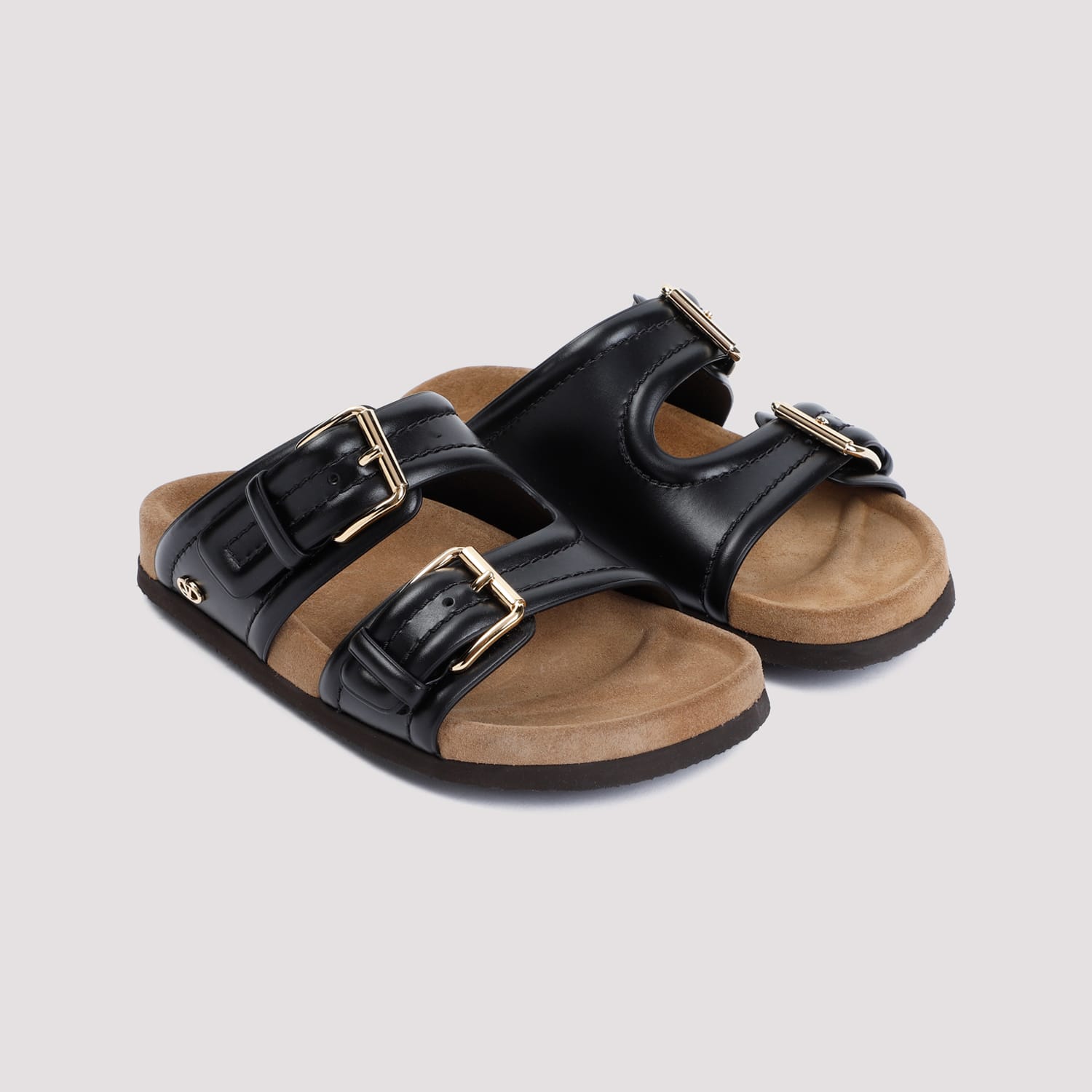 Shop Valentino Fussfriend Slide Sandals In Yvn Nero Sigaro