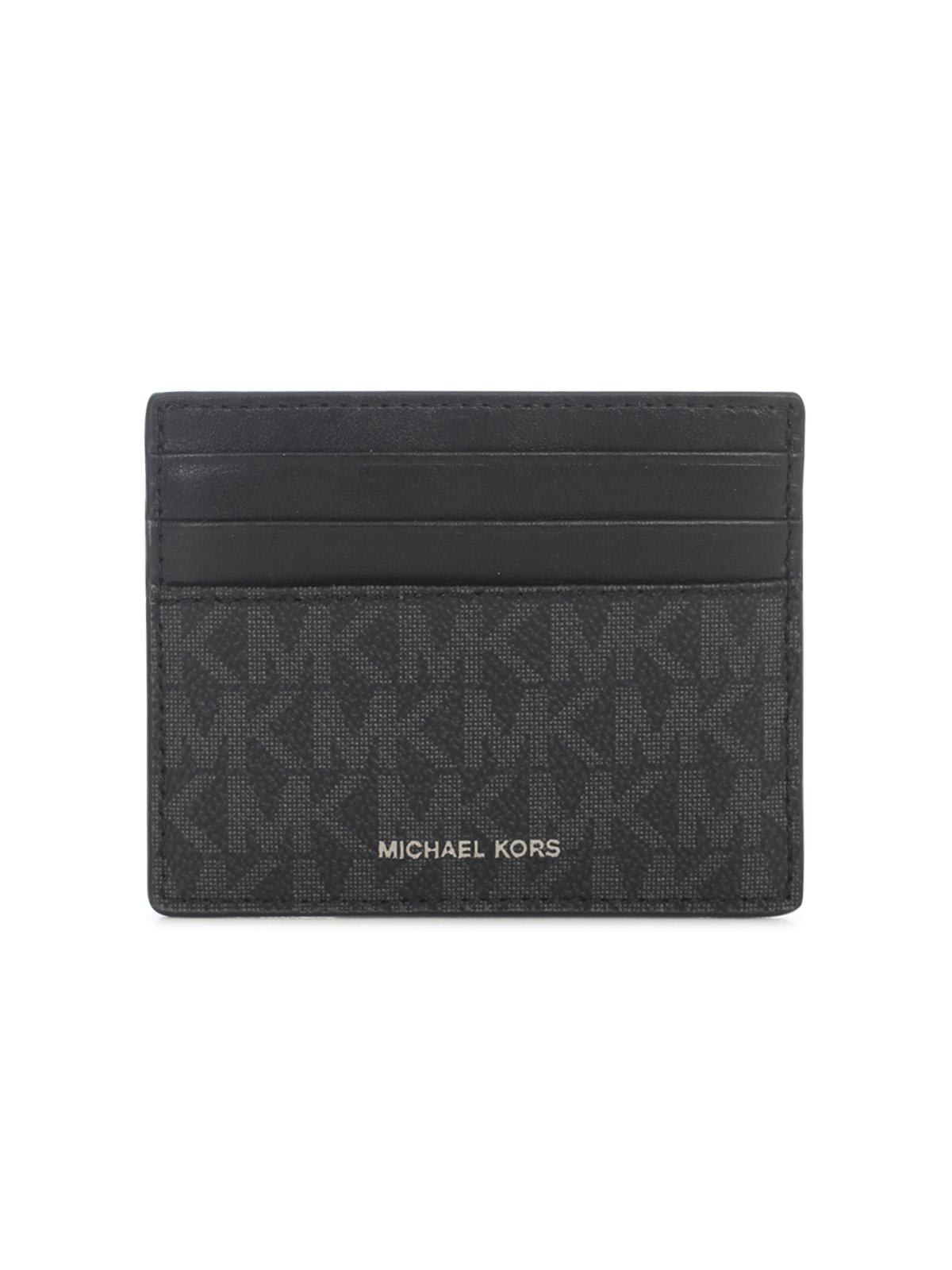 Michael Kors Pebbled Texture Compact Design Card Case In Black
