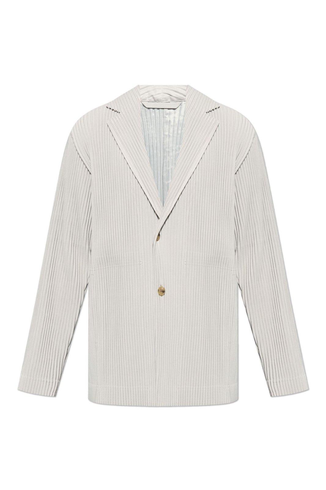 Homme Plissé Issey Miyake Single Breasted Pleated Blazer