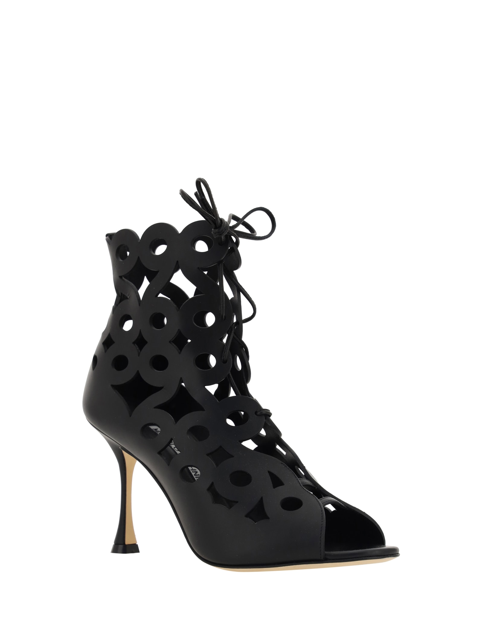 Manolo Blahnik Taralo Heeled Sandals In Blck