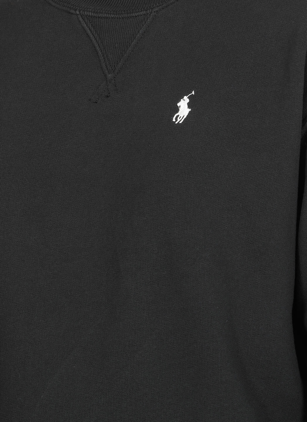 Shop Polo Ralph Lauren Blend Cotton Sweatshirt  In Black