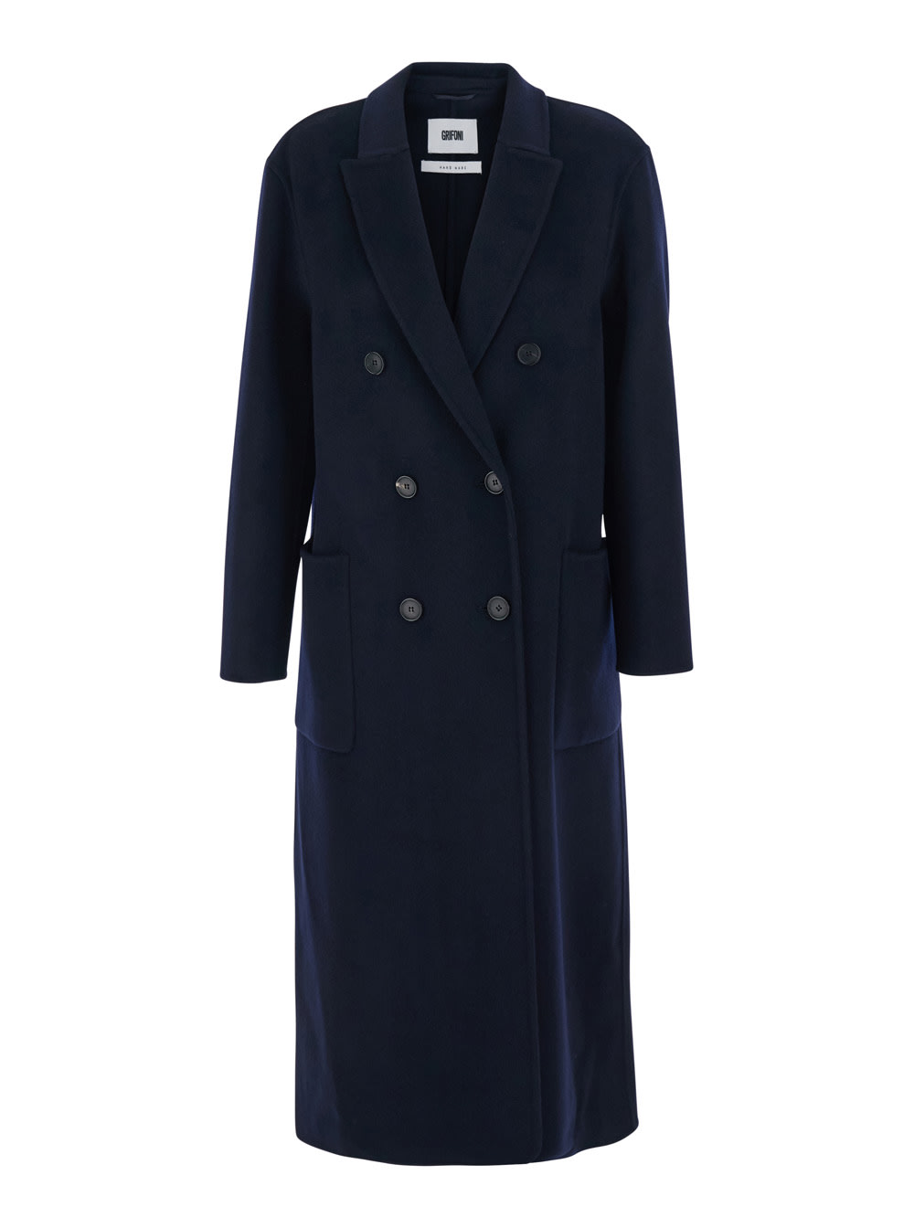 Mauro Grifoni Blue Coat With Double-breasted Fastening In Wool Woman In Blue