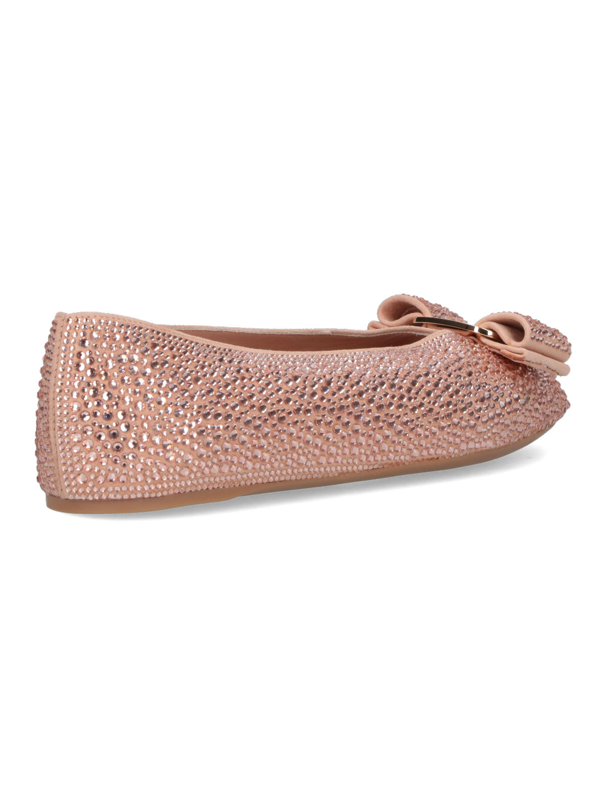 Ferragamo Pointed Toe Pink Flats With Sparkling Embellishments In Pink