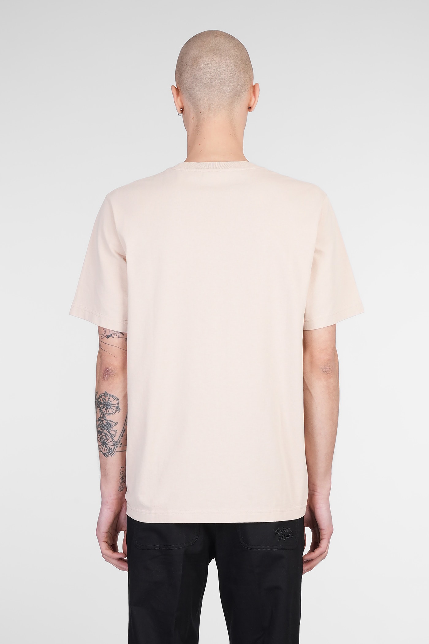 Shop Maison Kitsuné T-shirt In Beige Cotton