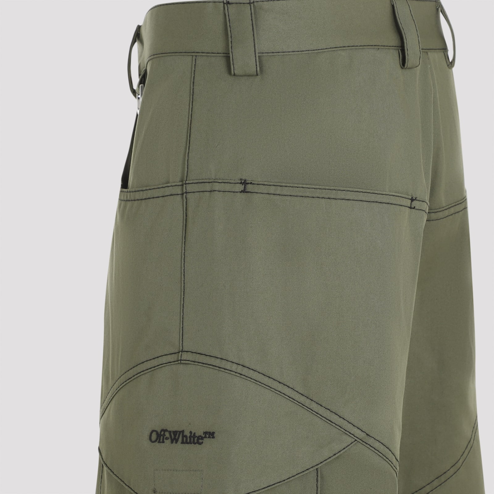 Shop Off-white Straight Cargo Pant In Army Green