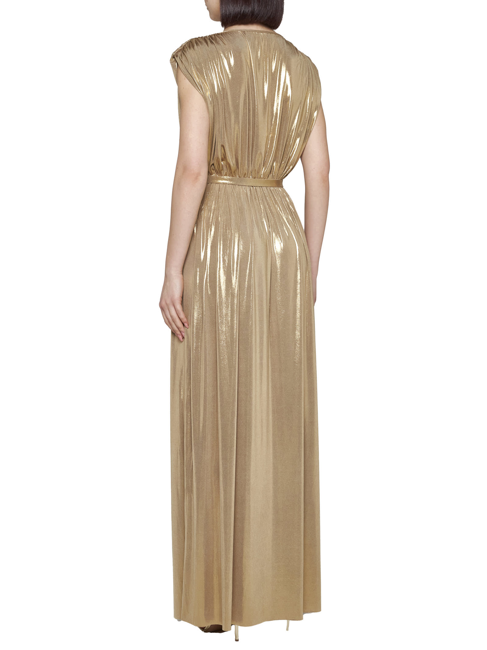 Shop Norma Kamali Dress In Golden