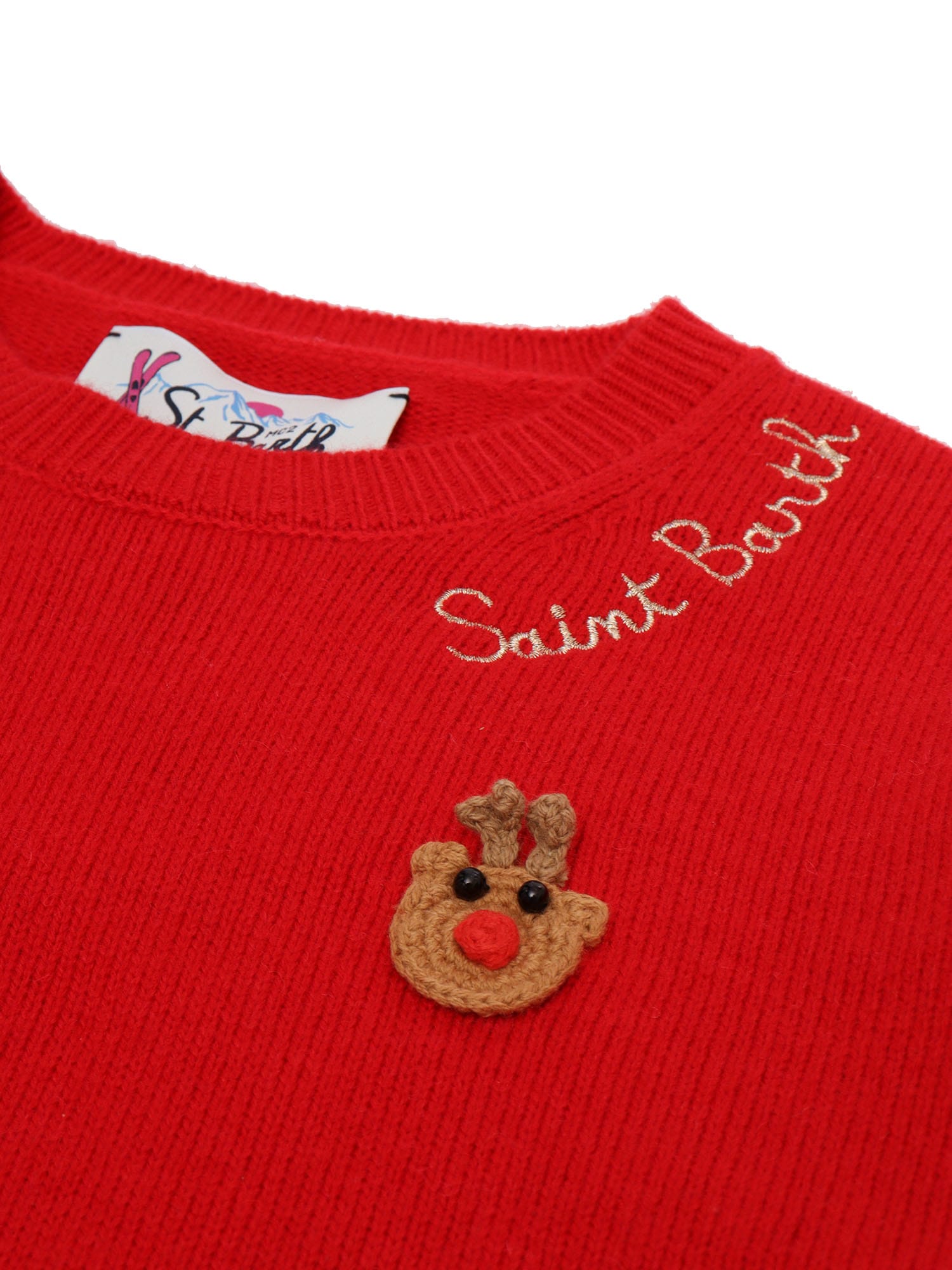 Shop Mc2 Saint Barth Merry Patch Sweater In Red