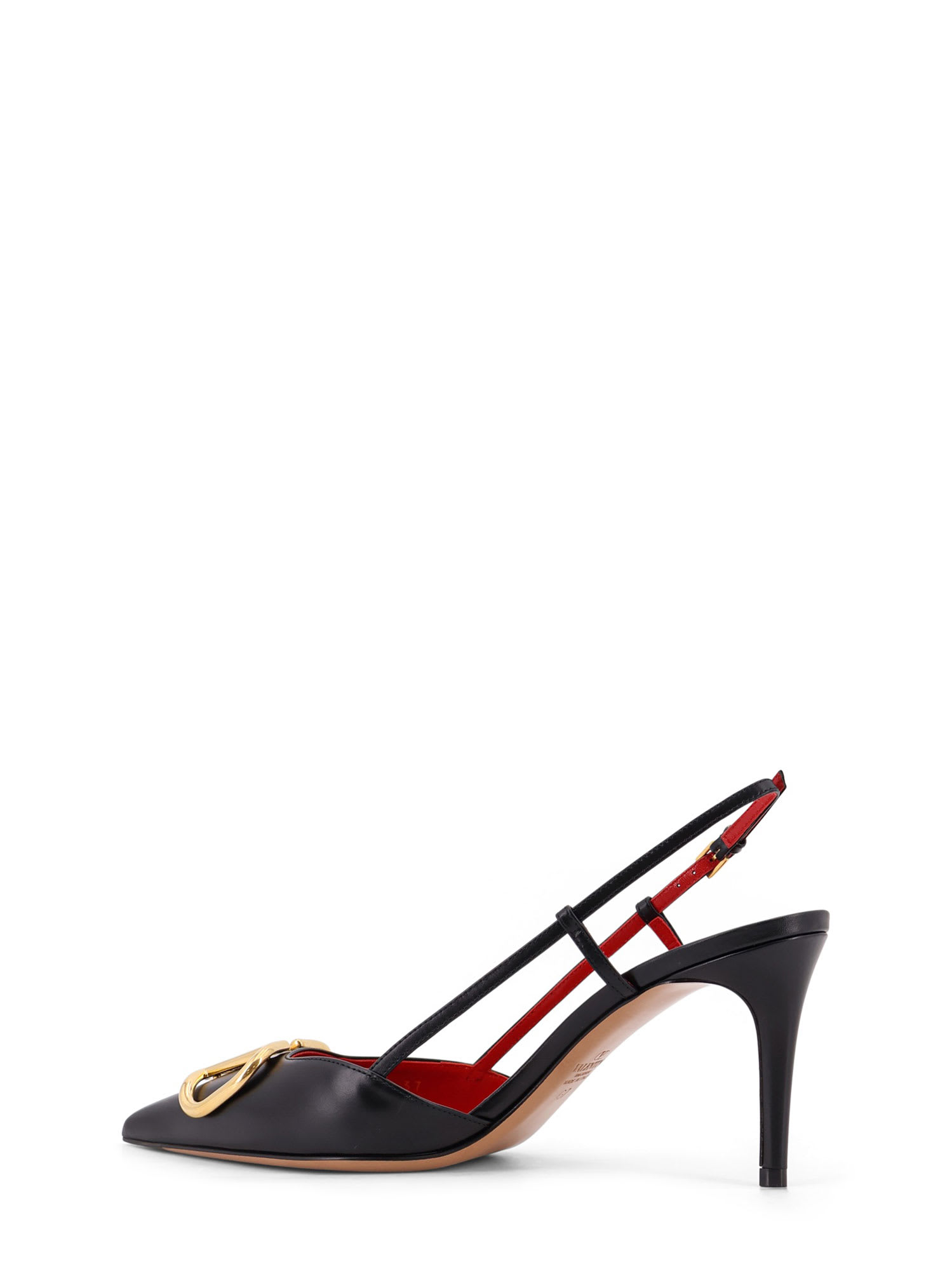 Valentino Garavani Vlogo Signature Leather Slingback Pumps In Black