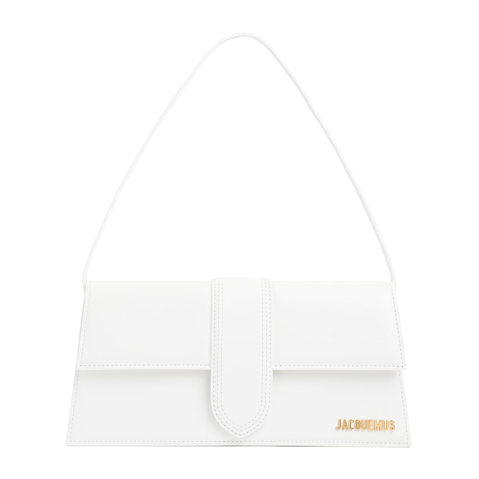 Shop Jacquemus Le Bambino Long Shoulder Bag In White