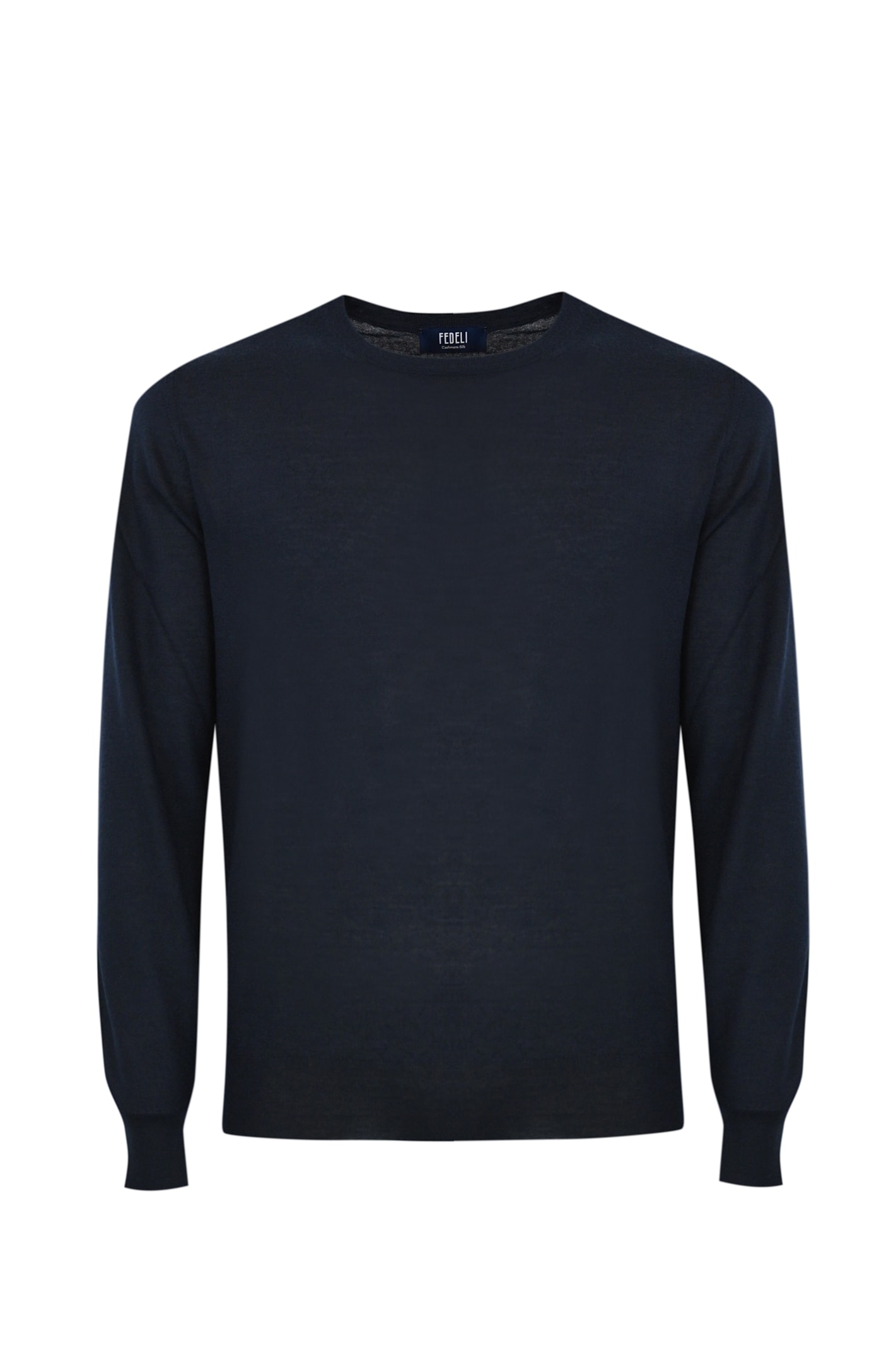 Shop Fedeli Cashmere And Silk Crew Neck Sweater In Blu