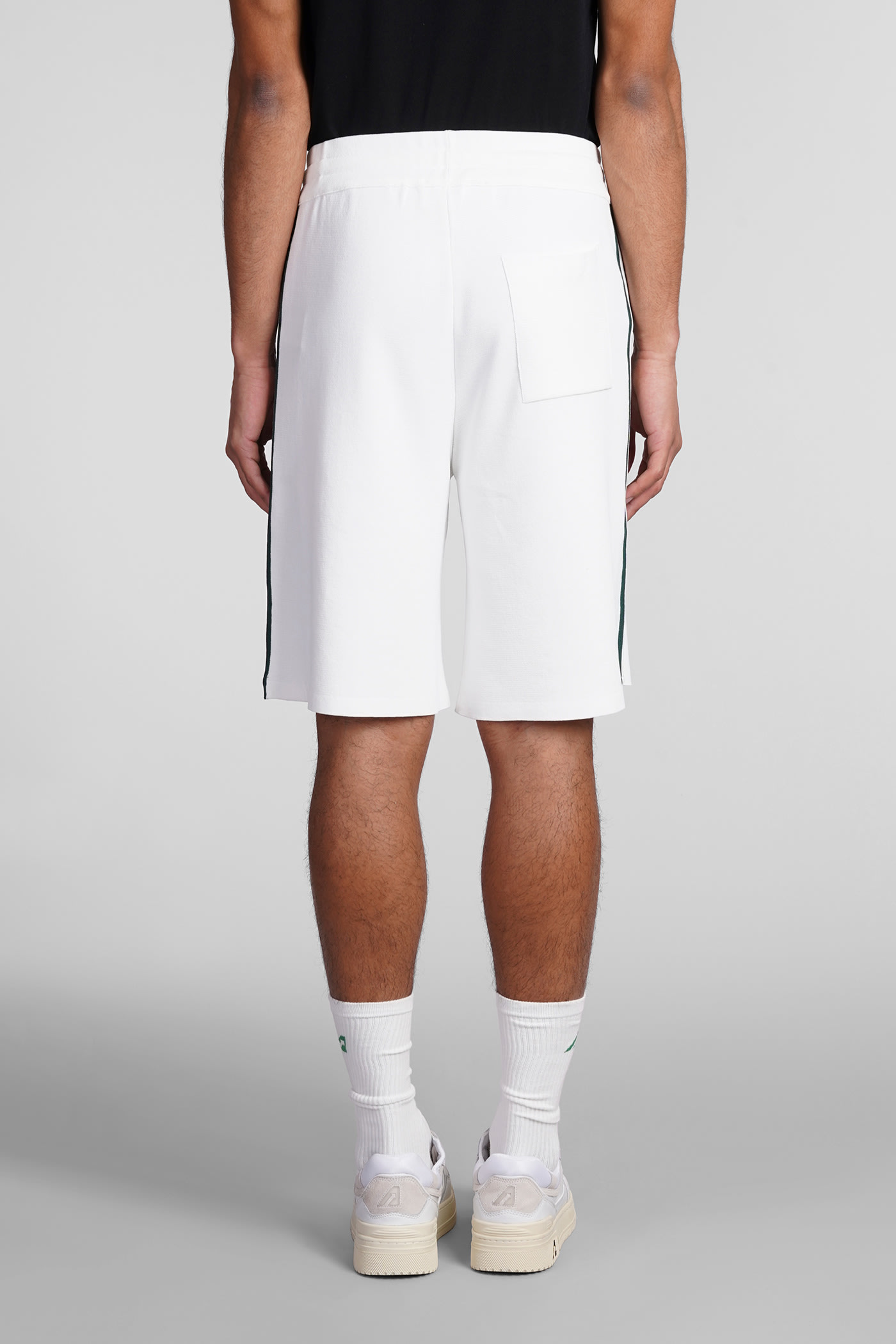 Shop Autry Shorts In White Cotton In Bianco