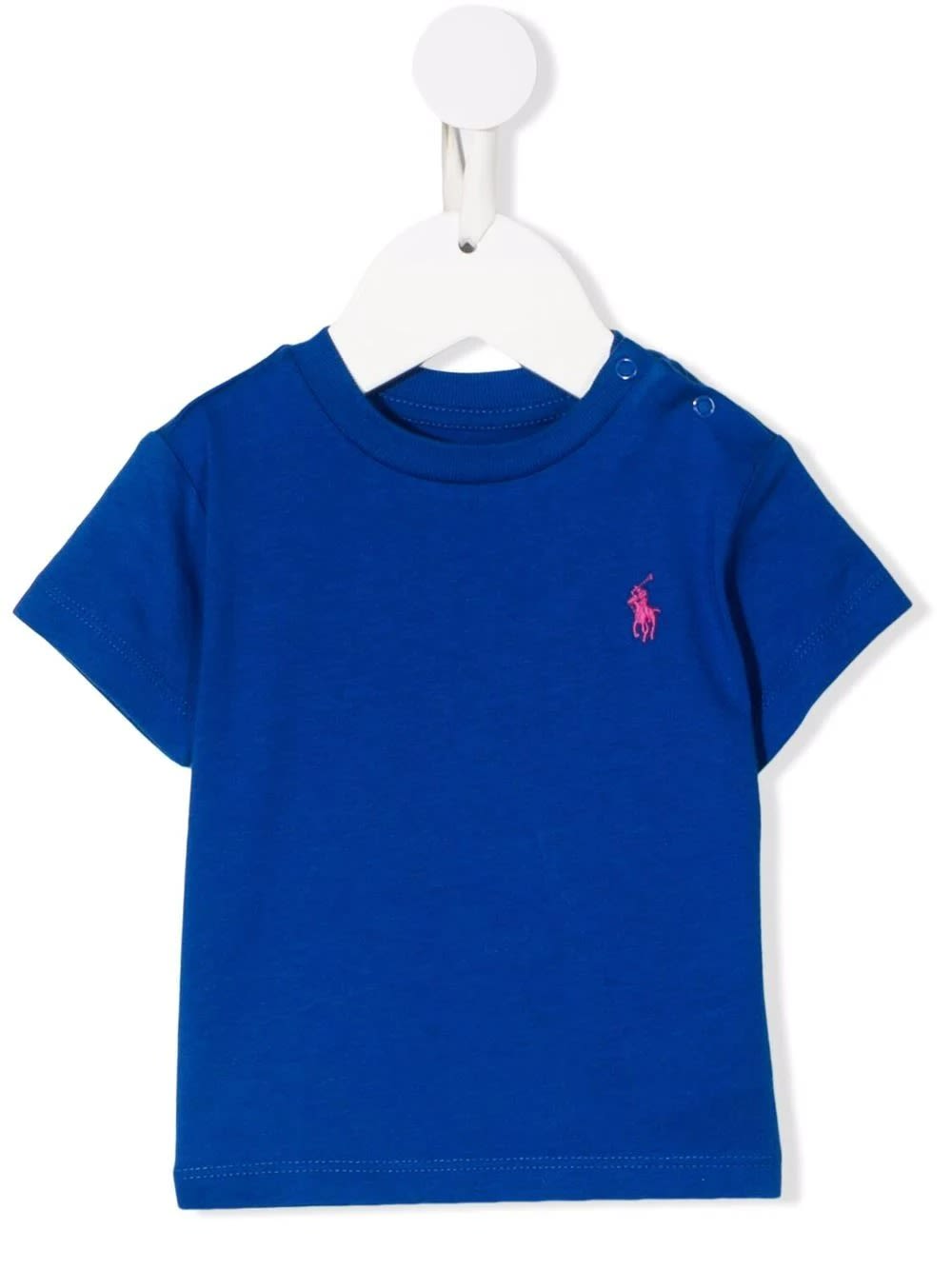 Ralph Lauren Baby Royal Blue T-shirt With Pink Pony